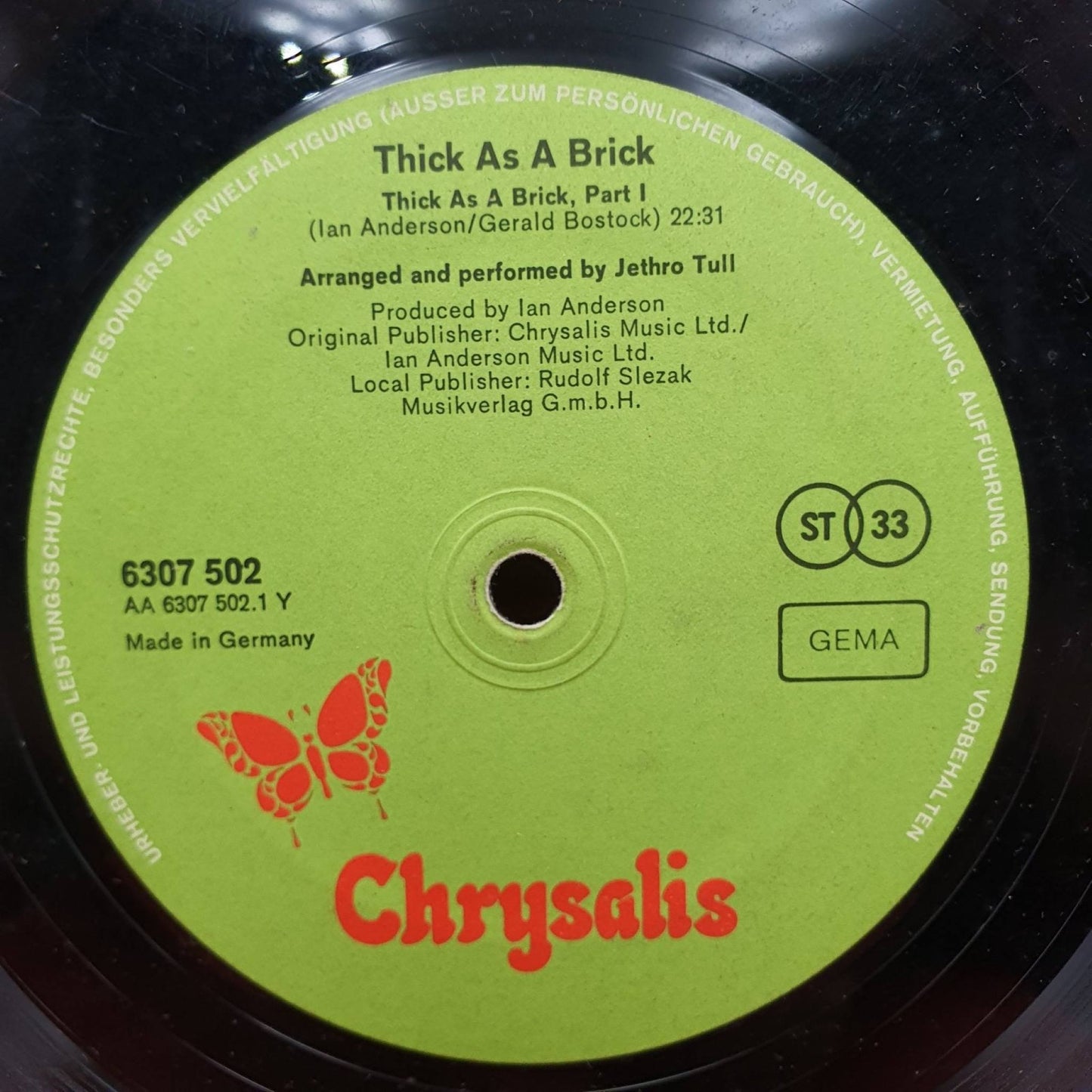 Jethro Tull ‎– Thick As A Brick - Vinyl Store Online