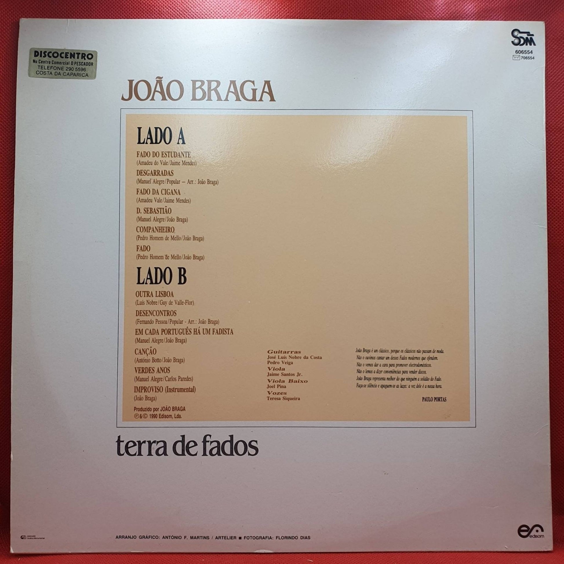 João Braga ‎– Terra De Fados - Vinyl Store Online