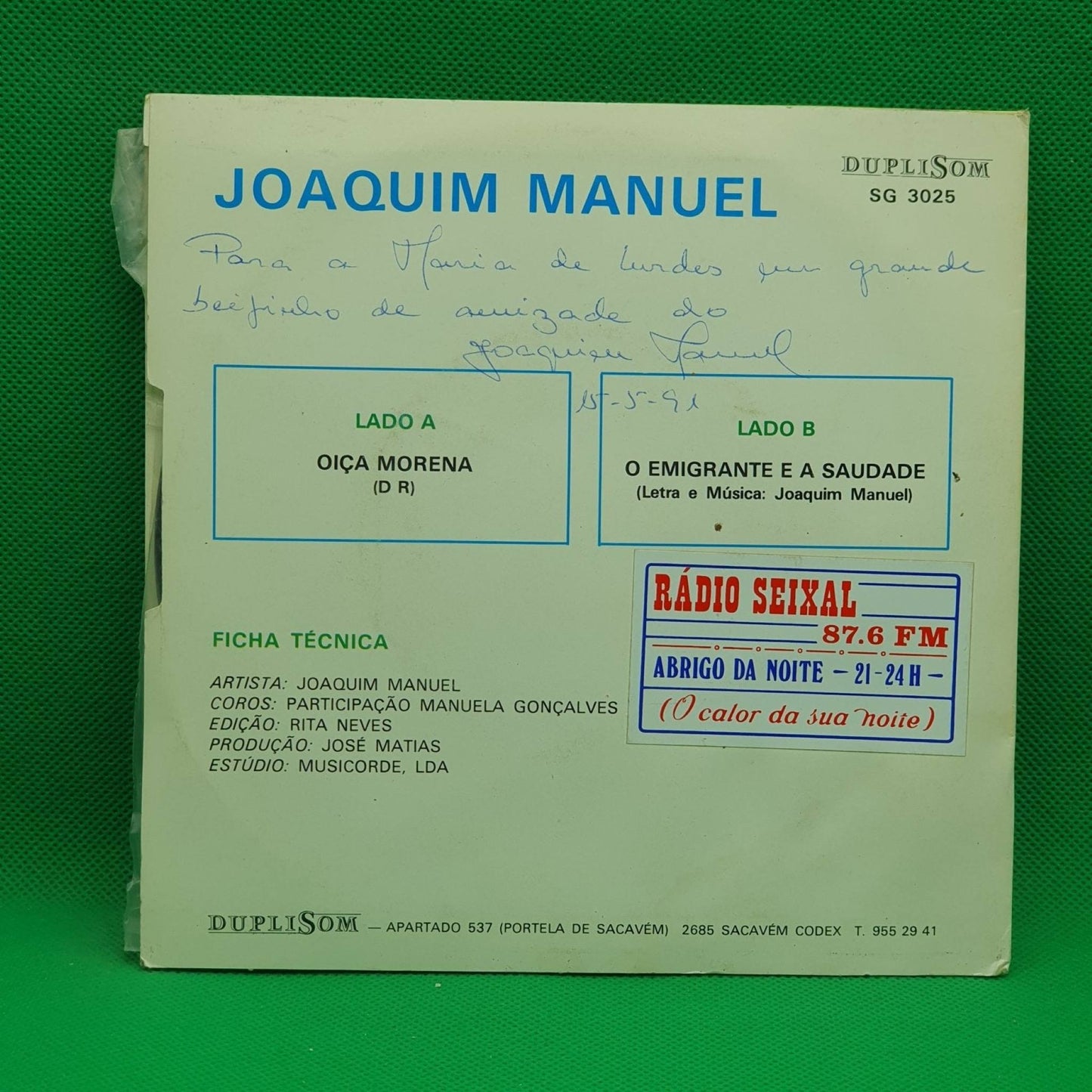 Joaquim Manuel - Oiça Morena - Vinyl Store Online