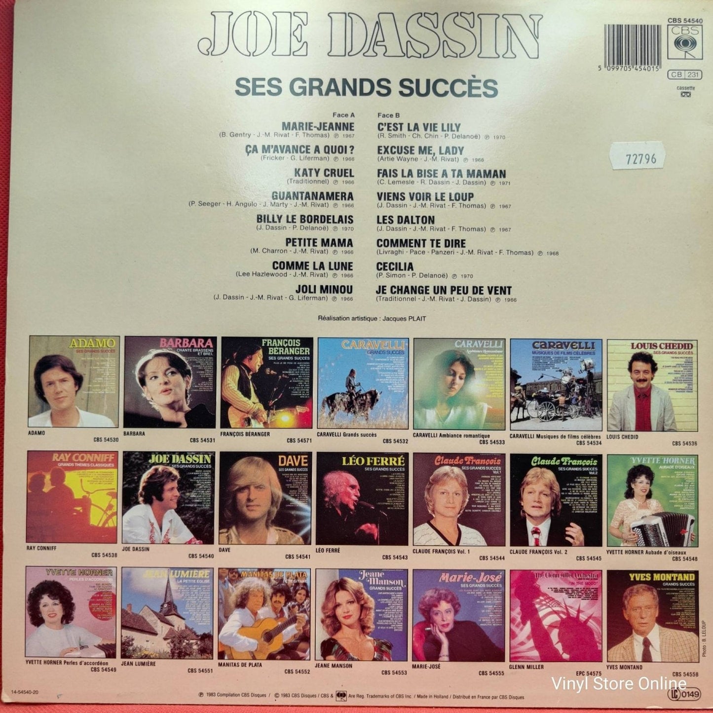 Joe Dassin ‎– Ses Grands Succès - Vinyl Store Online