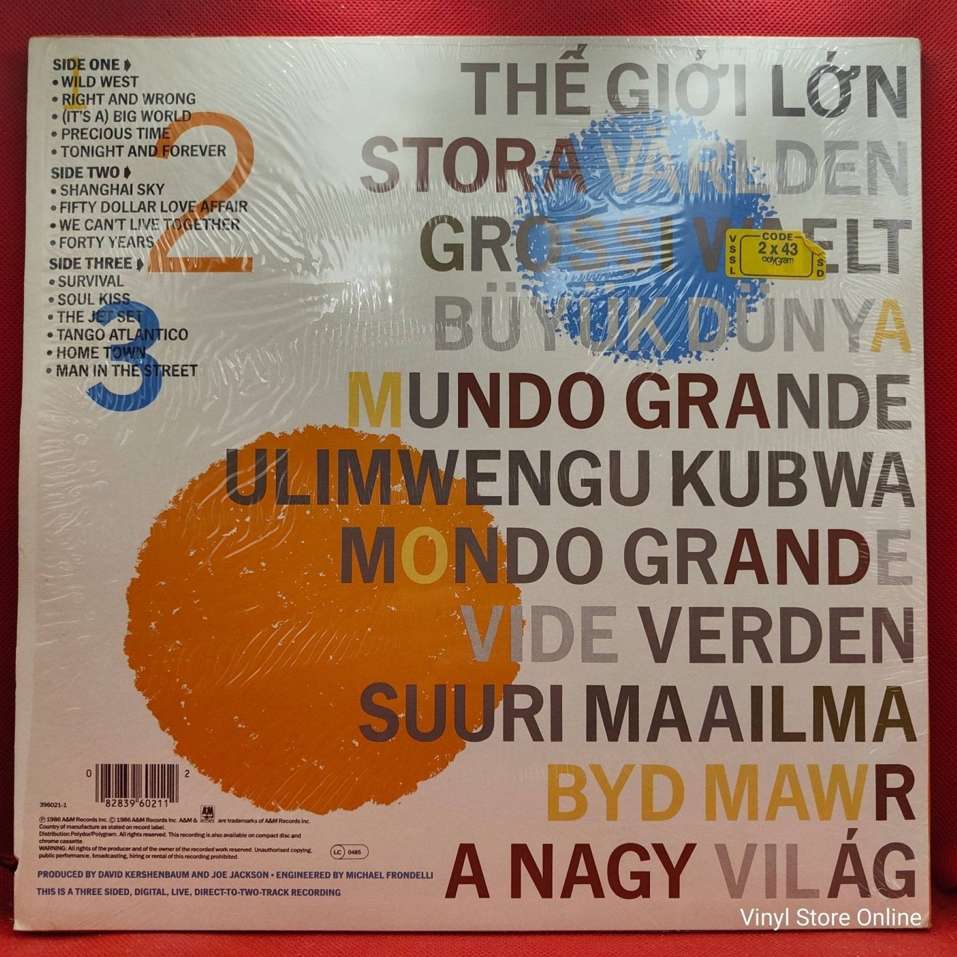 Joe Jackson ‎– Big World - Vinyl Store Online