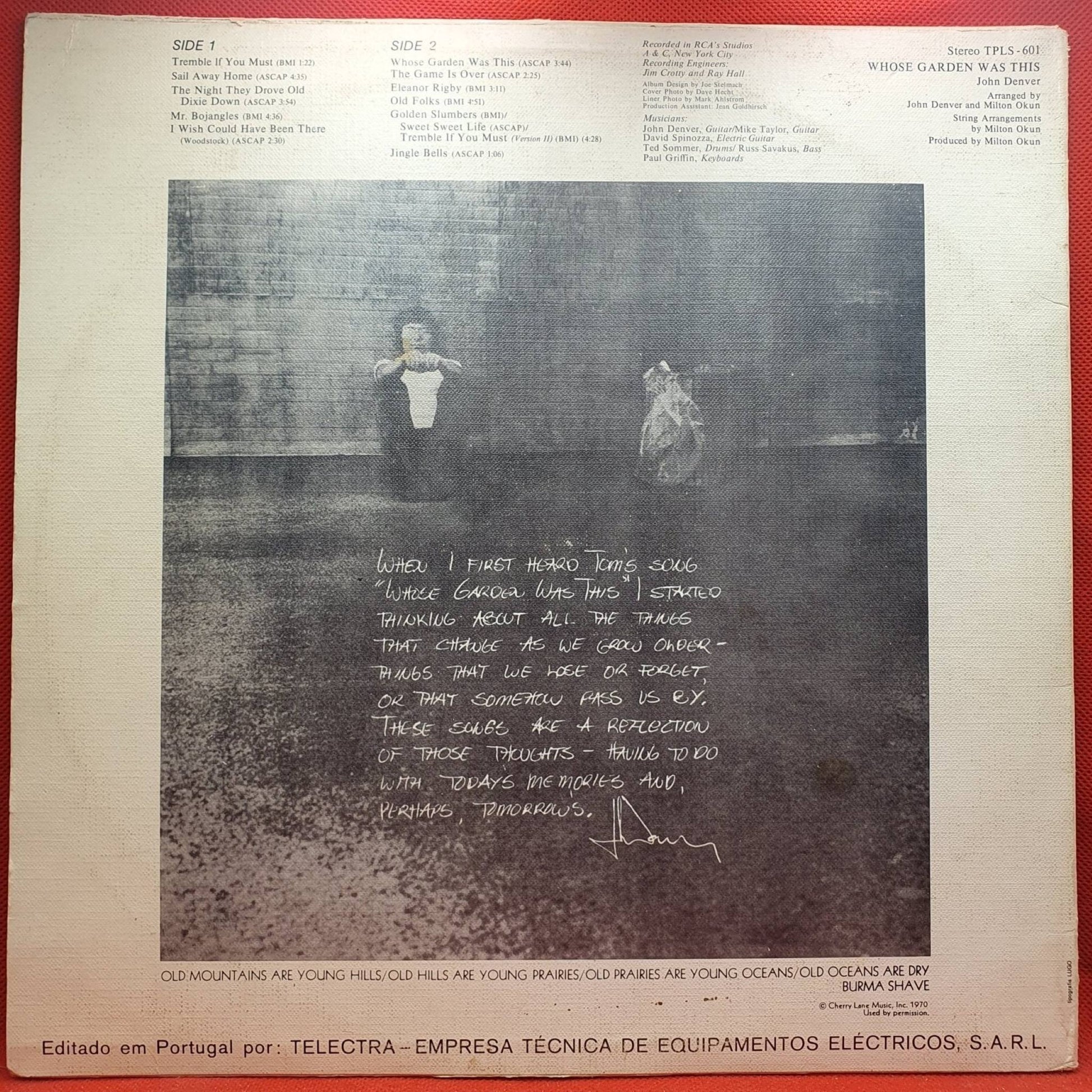 John Denver ‎– Whose Garden Was This - Vinyl Store Online