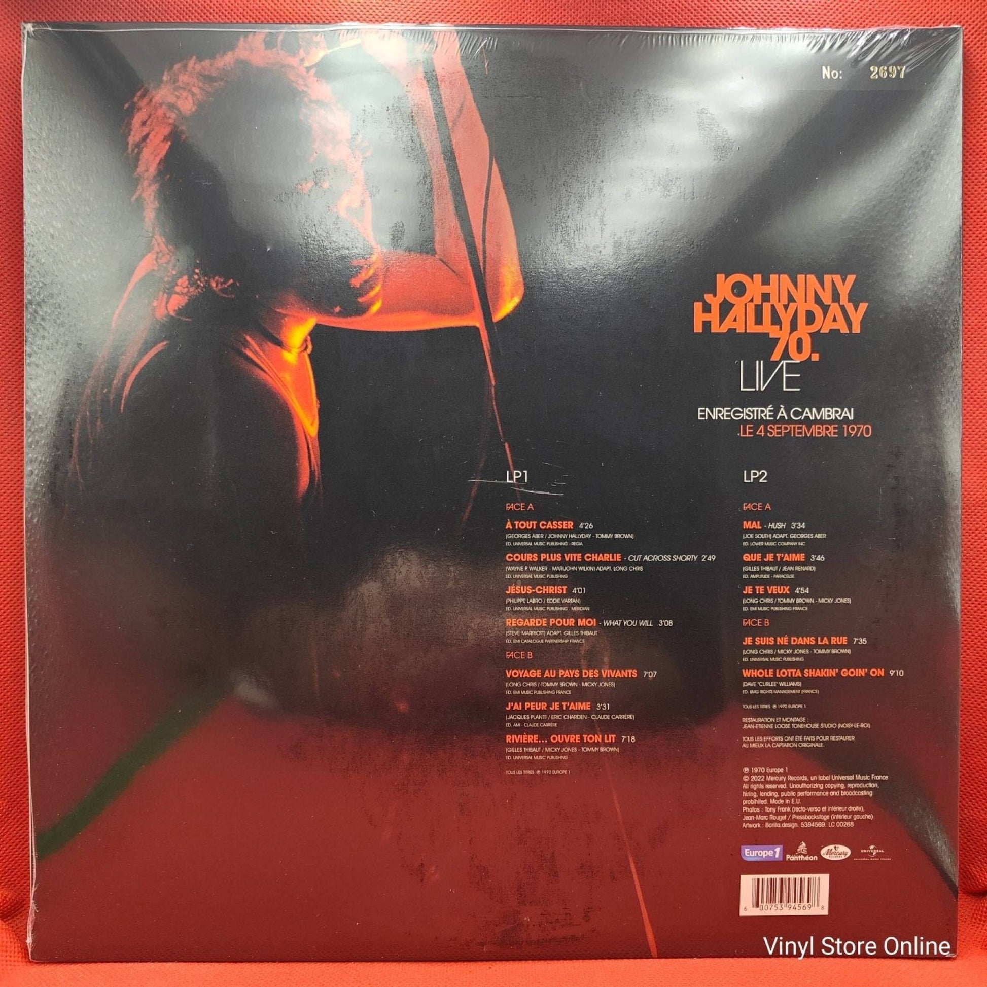 Johnny Hallyday ‎– Johnny Hallyday 70. Live - Cambrai 4 Sept. 1970 - Vinyl Store Online