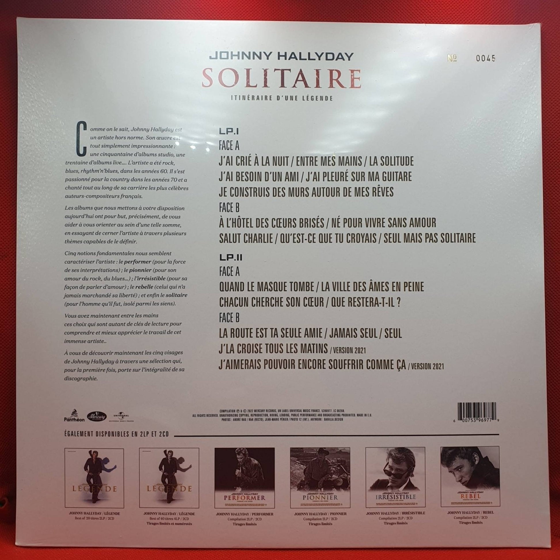 Johnny Hallyday ‎– Solitaire - Vinyl Store Online