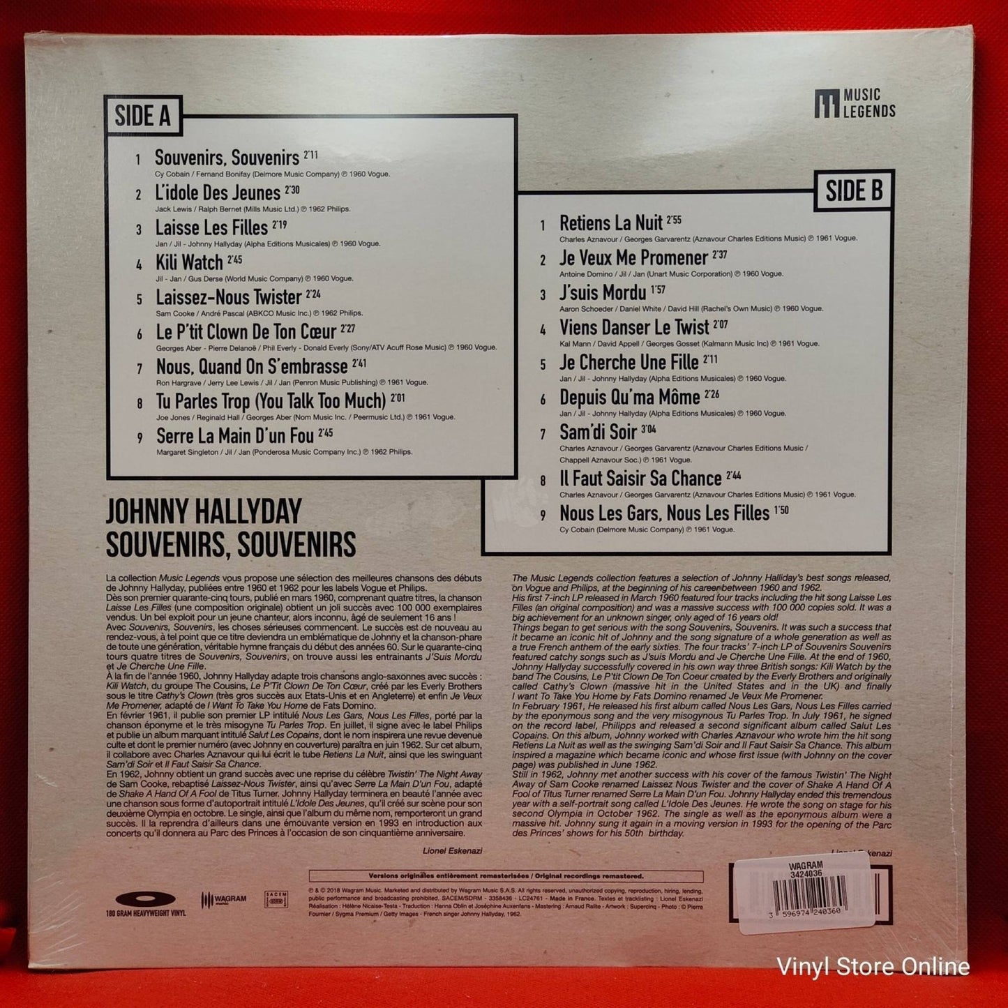 Johnny Hallyday ‎– Souvenirs, Souvenirs - Vinyl Store Online