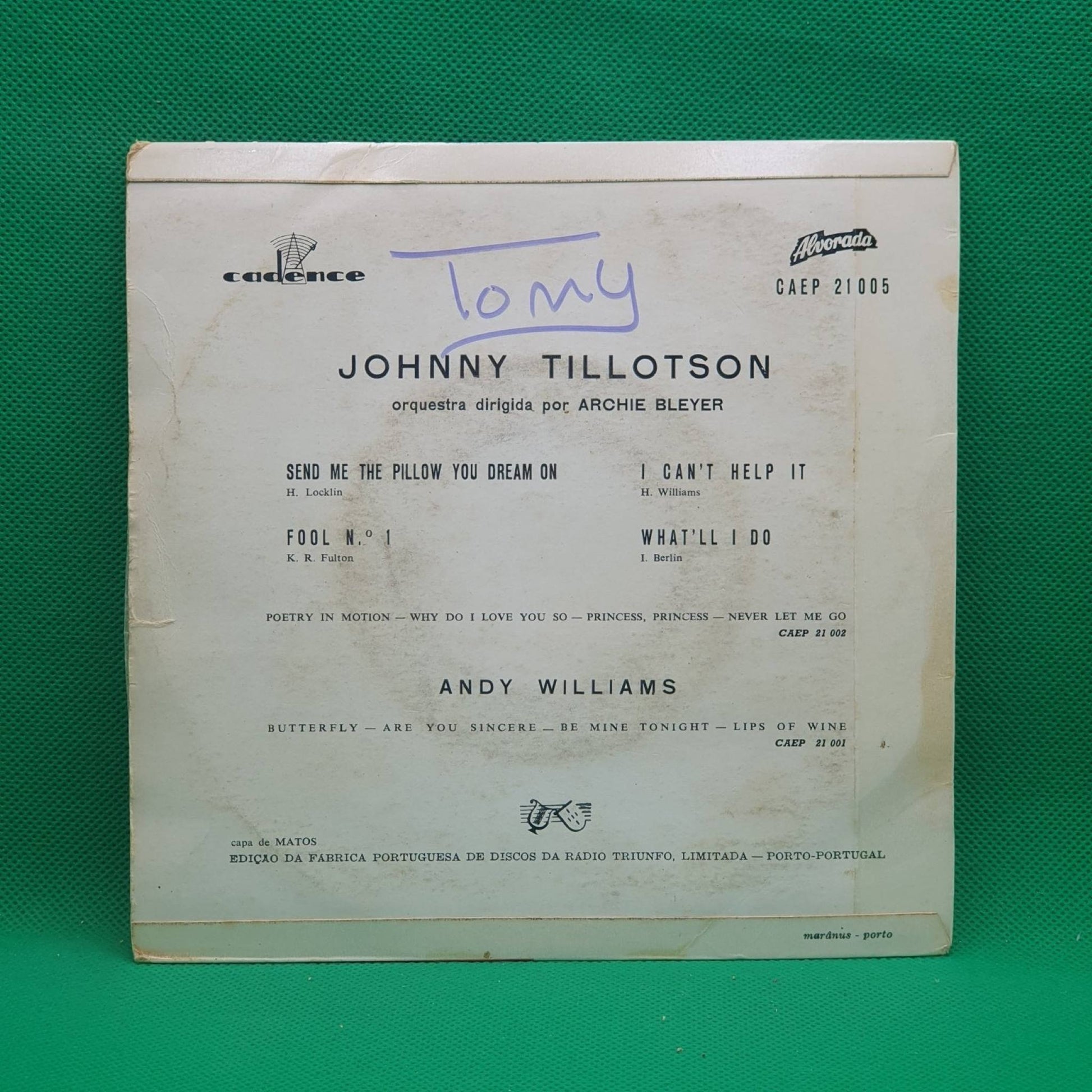 Johnny Tillotson ‎– Send Me The Pillow You Dream On - Vinyl Store Online