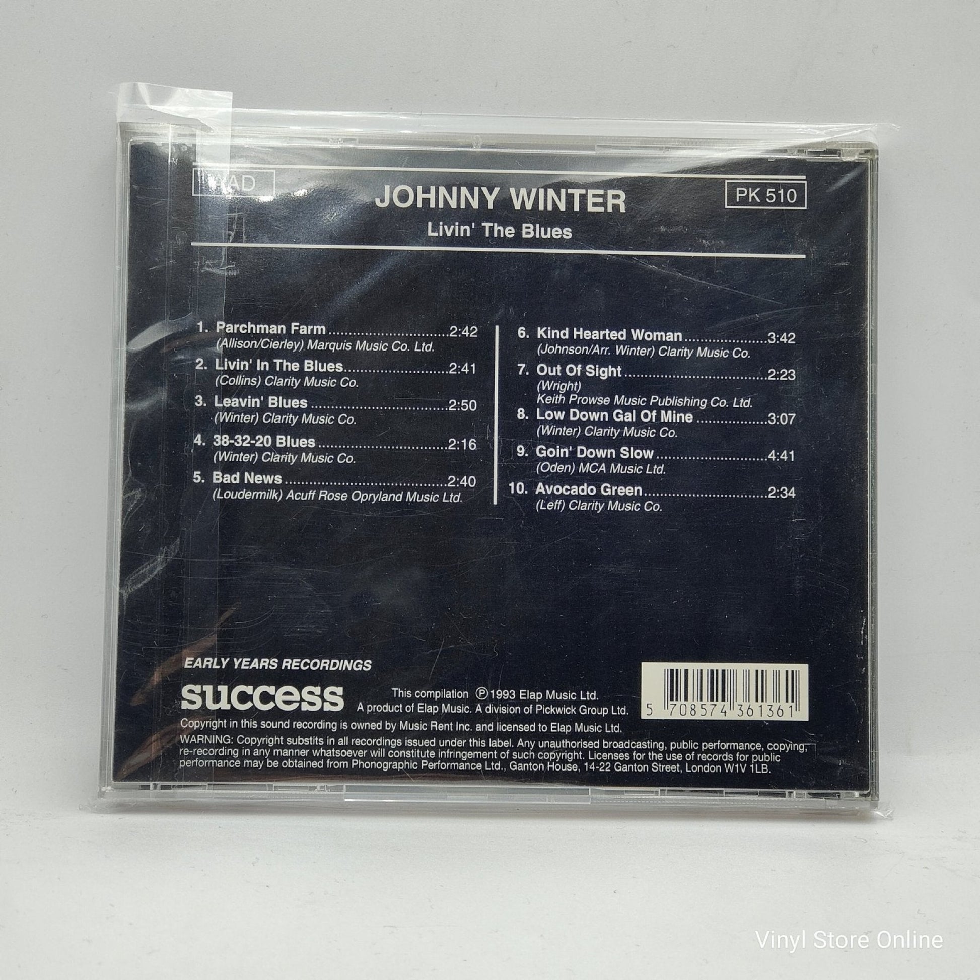 Johnny Winter ‎– Livin' The Blues - Vinyl Store Online