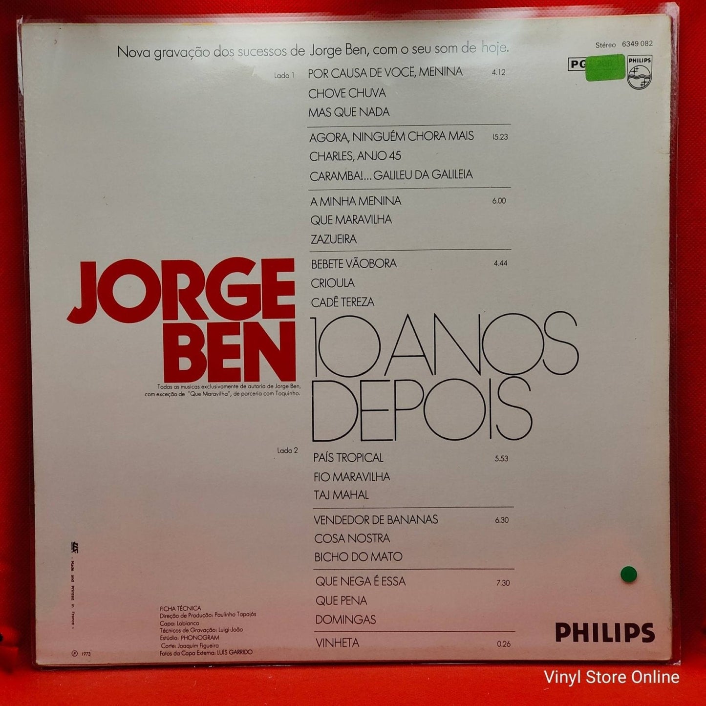 Jorge Ben ‎– 10 Anos Depois - Vinyl Store Online