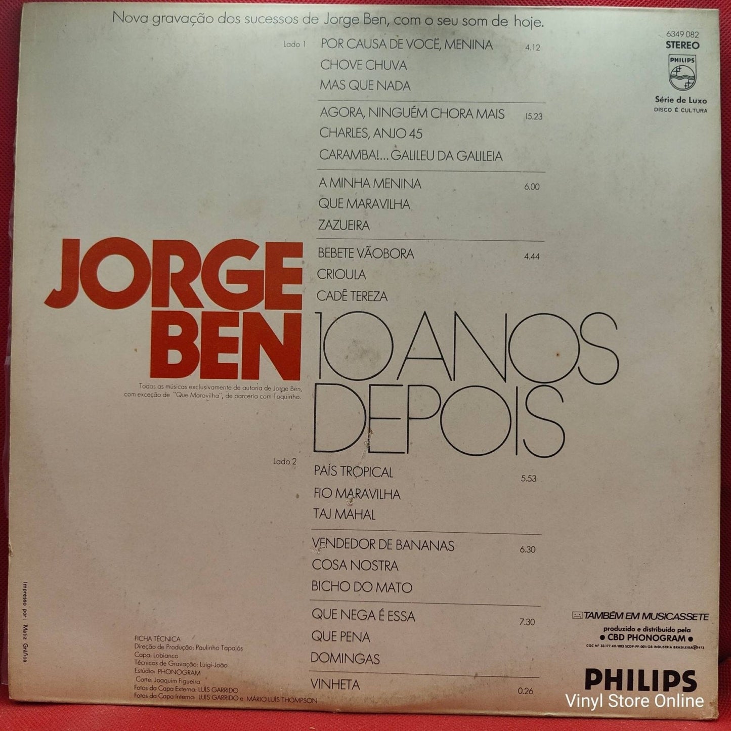 Jorge Ben ‎– 10 Anos Depois - Vinyl Store Online