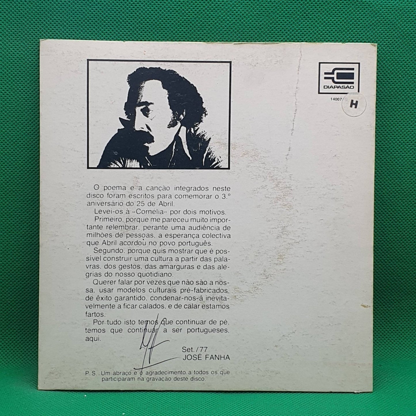 José Fanha ‎– Eu Sou Português Aqui - Vinyl Store Online