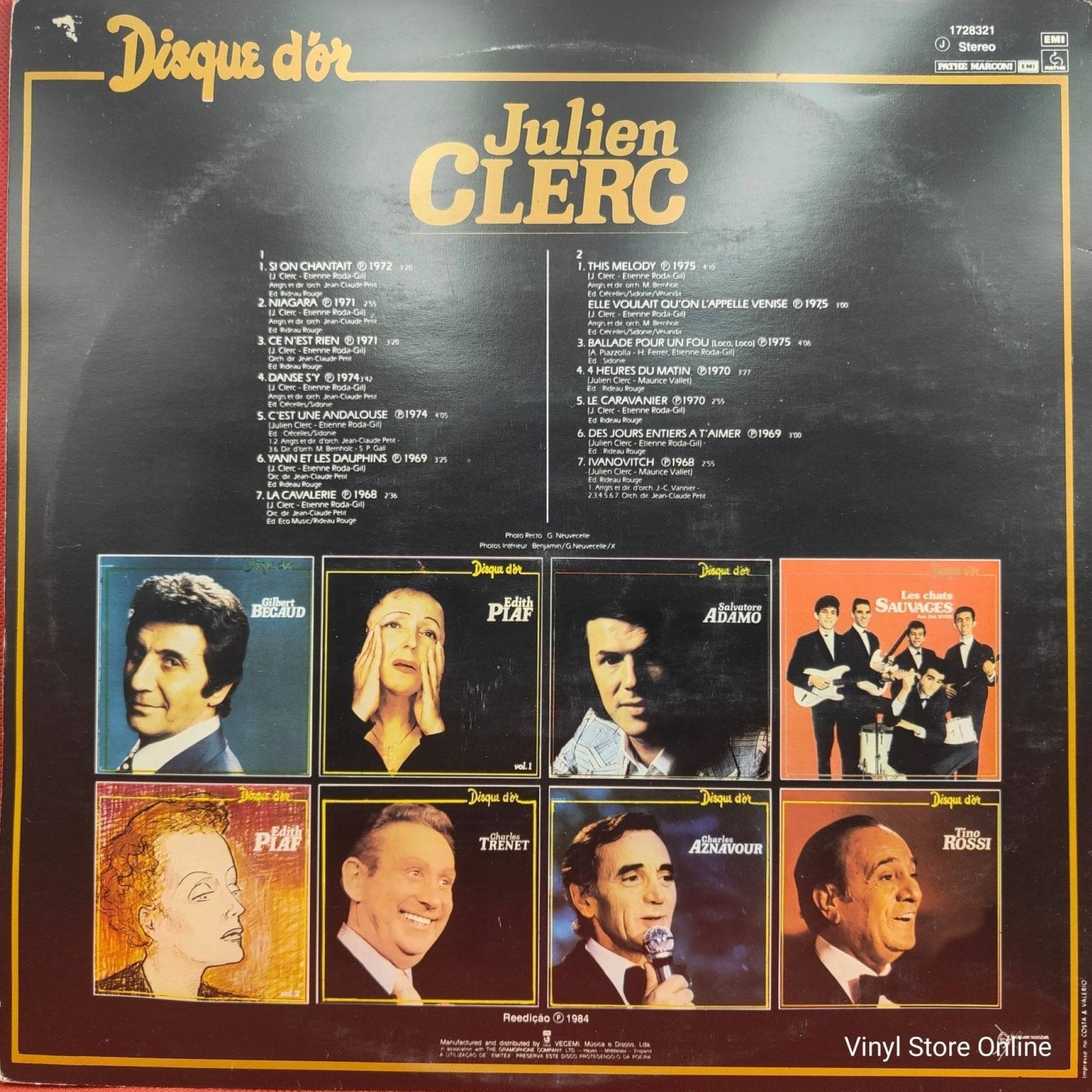 Julien Clerc ‎– Disque D'or - Vinyl Store Online
