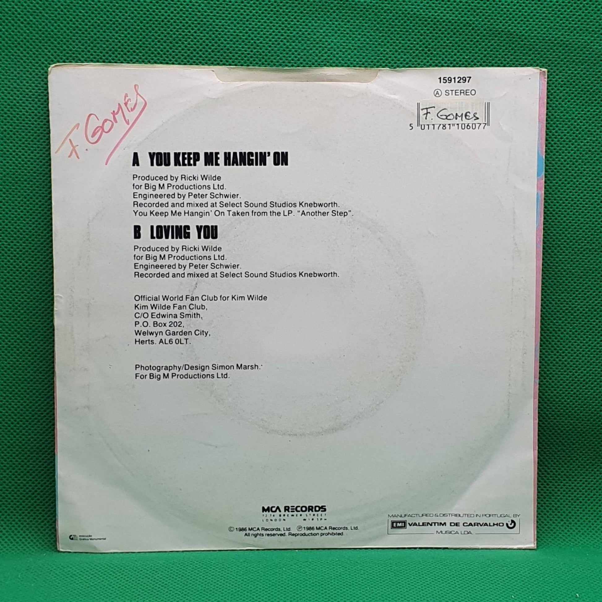 Kim Wilde ‎– You Keep Me Hangin' On - Vinyl Store Online