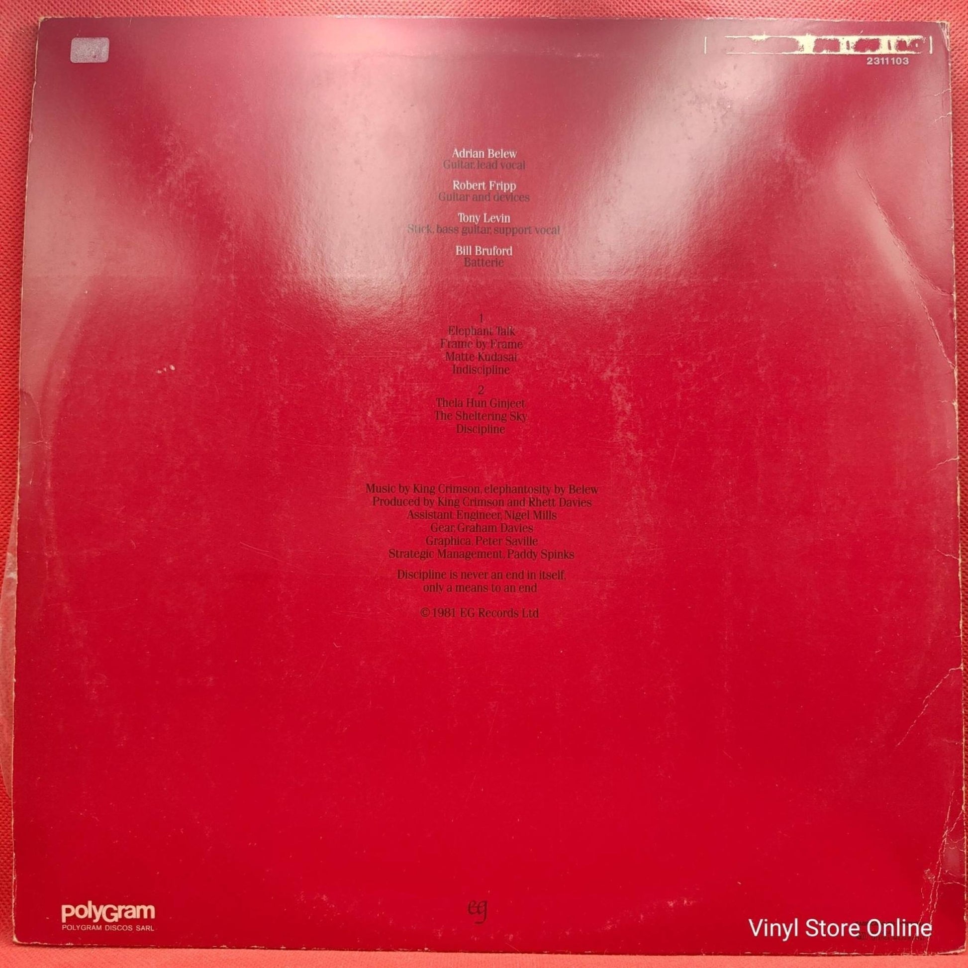 King Crimson ‎– Discipline - Vinyl Store Online