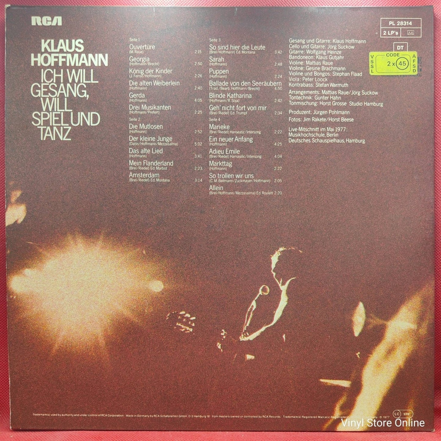Klaus Hoffmann ‎– Ich Will Gesang, Will Spiel Und Tanz - Vinyl Store Online