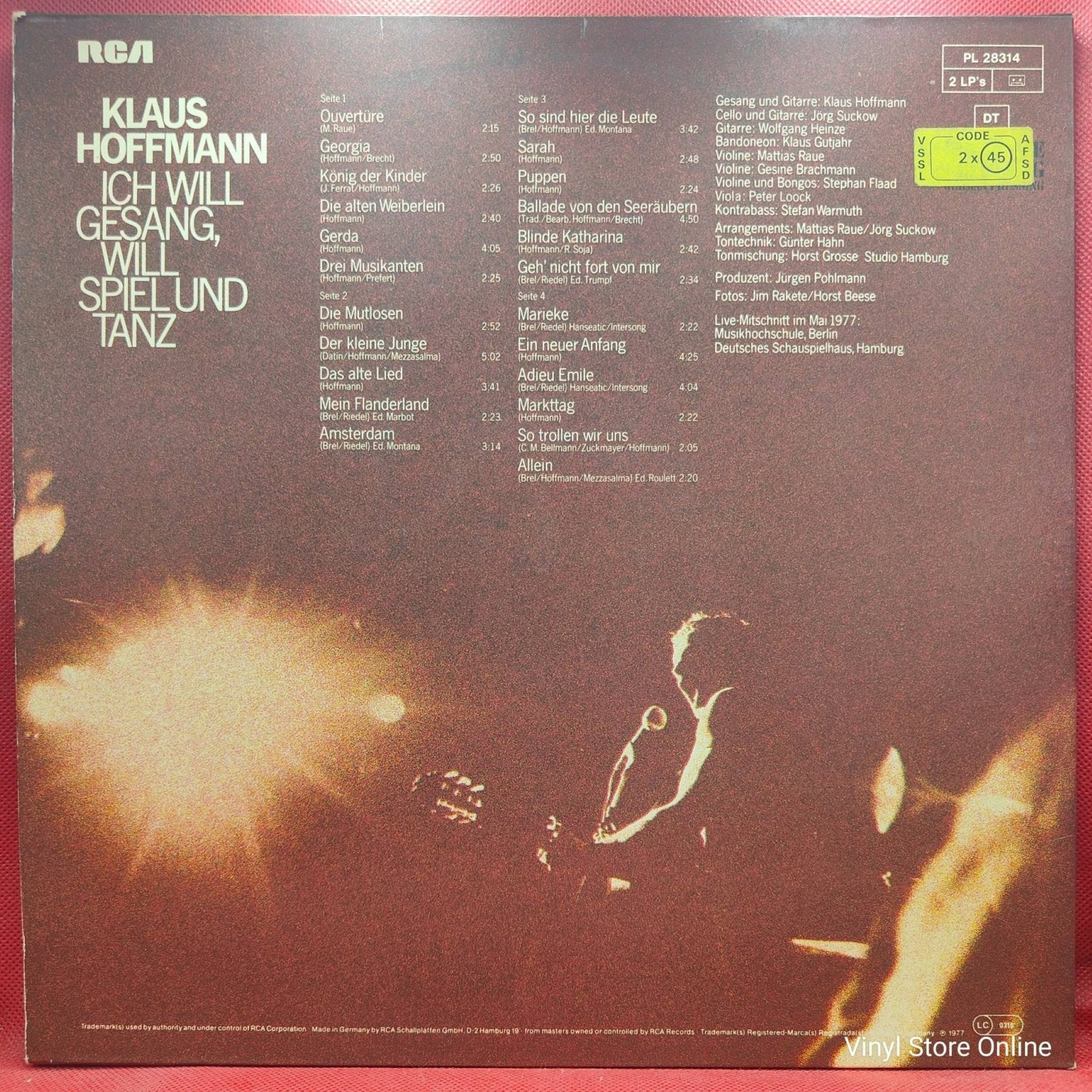 Klaus Hoffmann ‎– Ich Will Gesang, Will Spiel Und Tanz - Vinyl Store Online