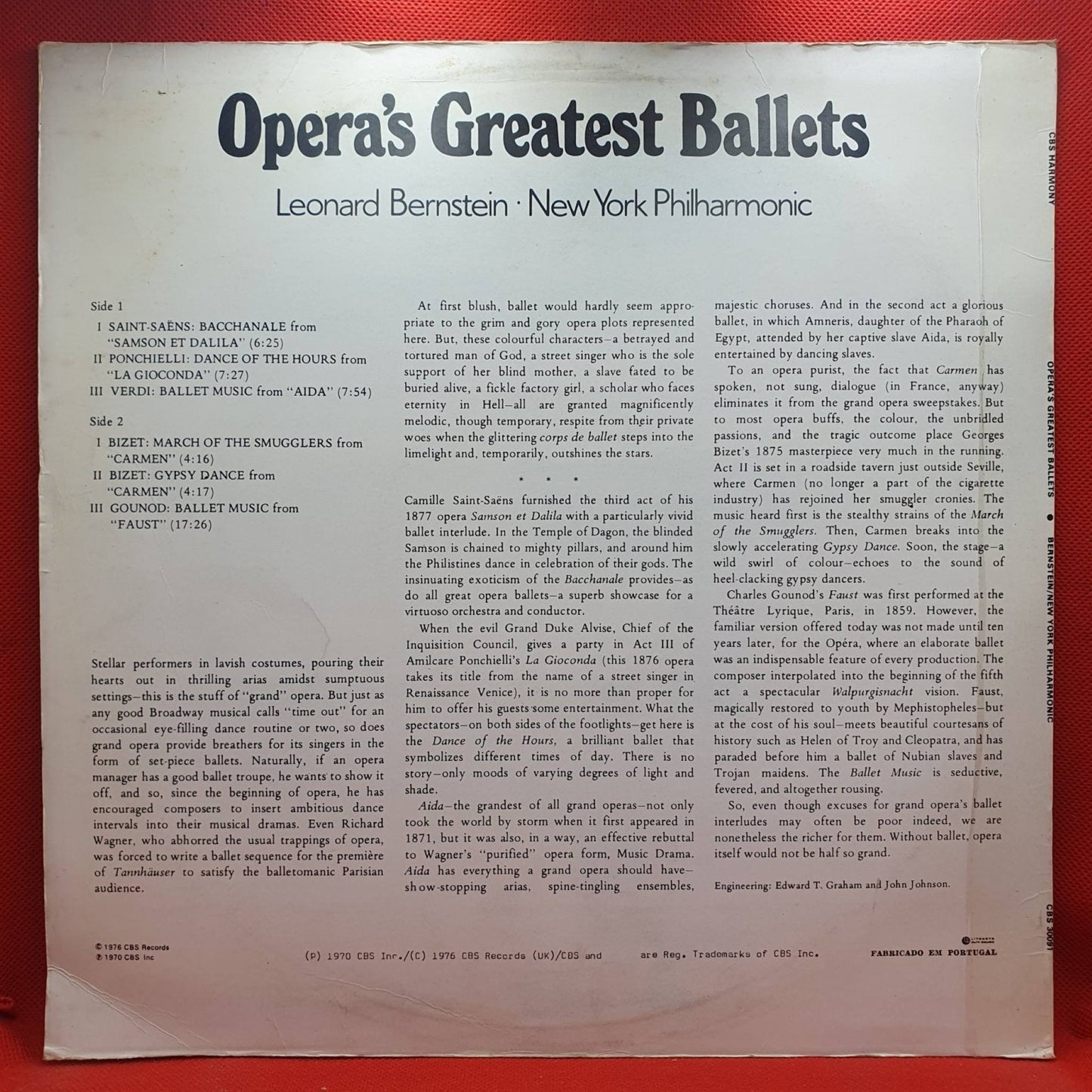 Leonard Bernstein, New York Philharmonic ‎– Opera's Greatest Ballets - Vinyl Store Online