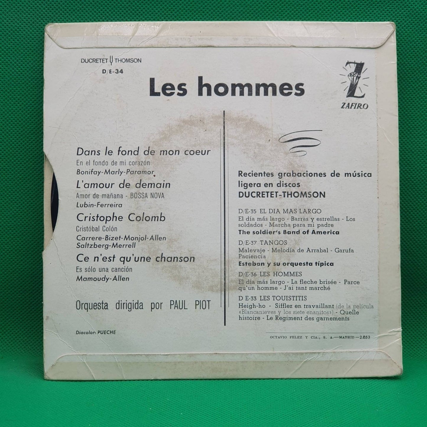 Les Hommes - Cristoph Colomb / Dans Le Fond De Mon Coeur - Vinyl Store Online