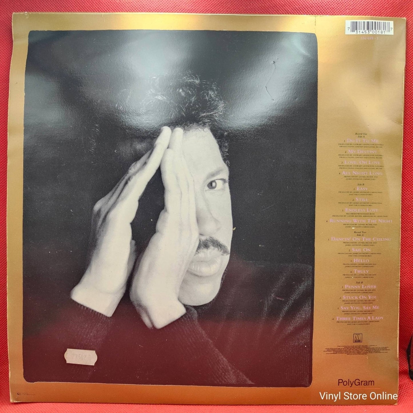 Lionel Richie ‎– Back To Front - Vinyl Store Online