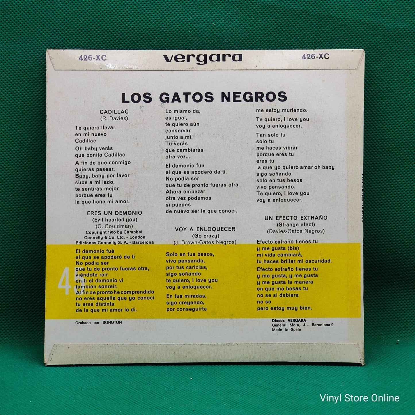 Los Gatos Negros ‎– Cadillac / Un Efecto Extraño - Vinyl Store Online
