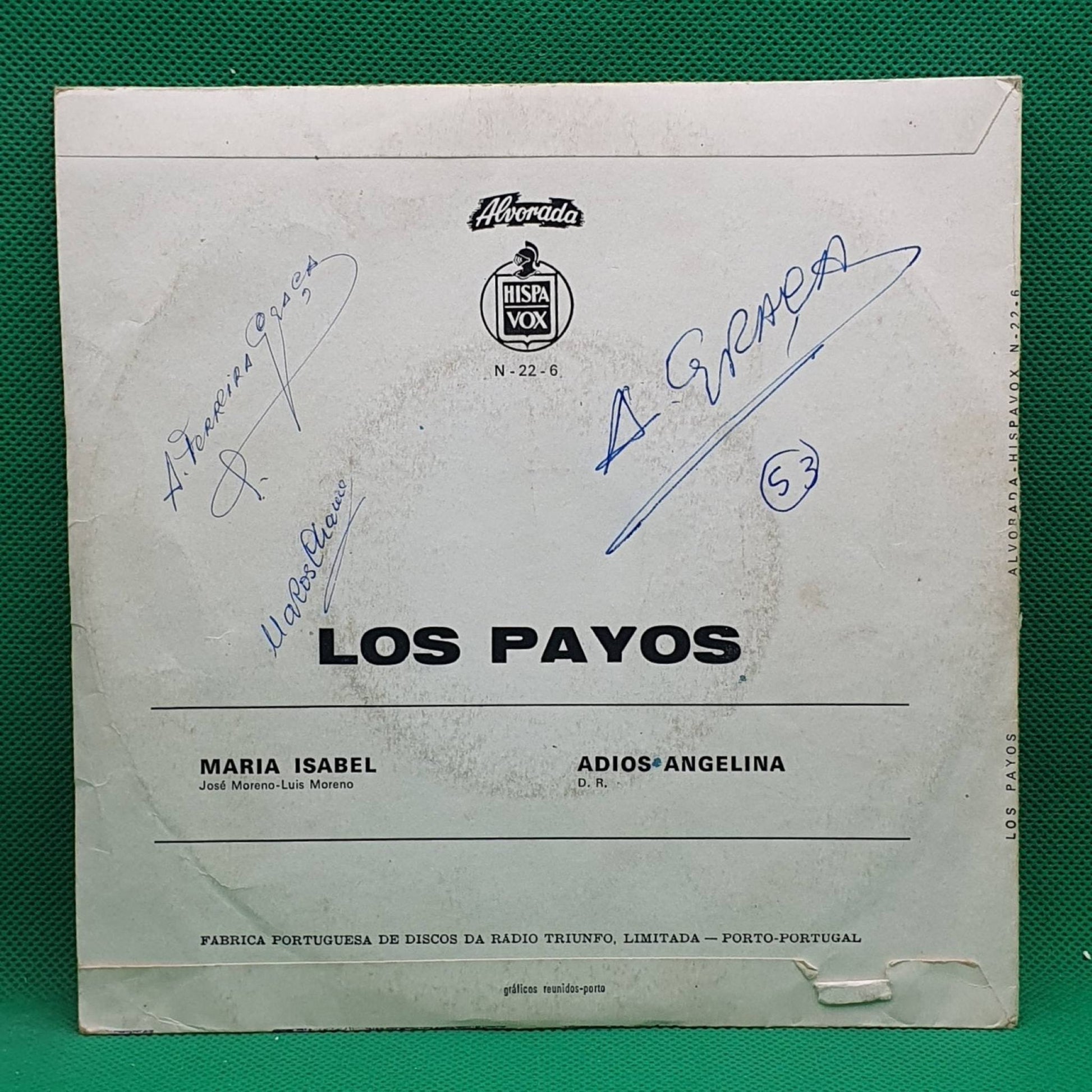 Los Payos ‎– Maria Isabel / Adios Angelina - Vinyl Store Online