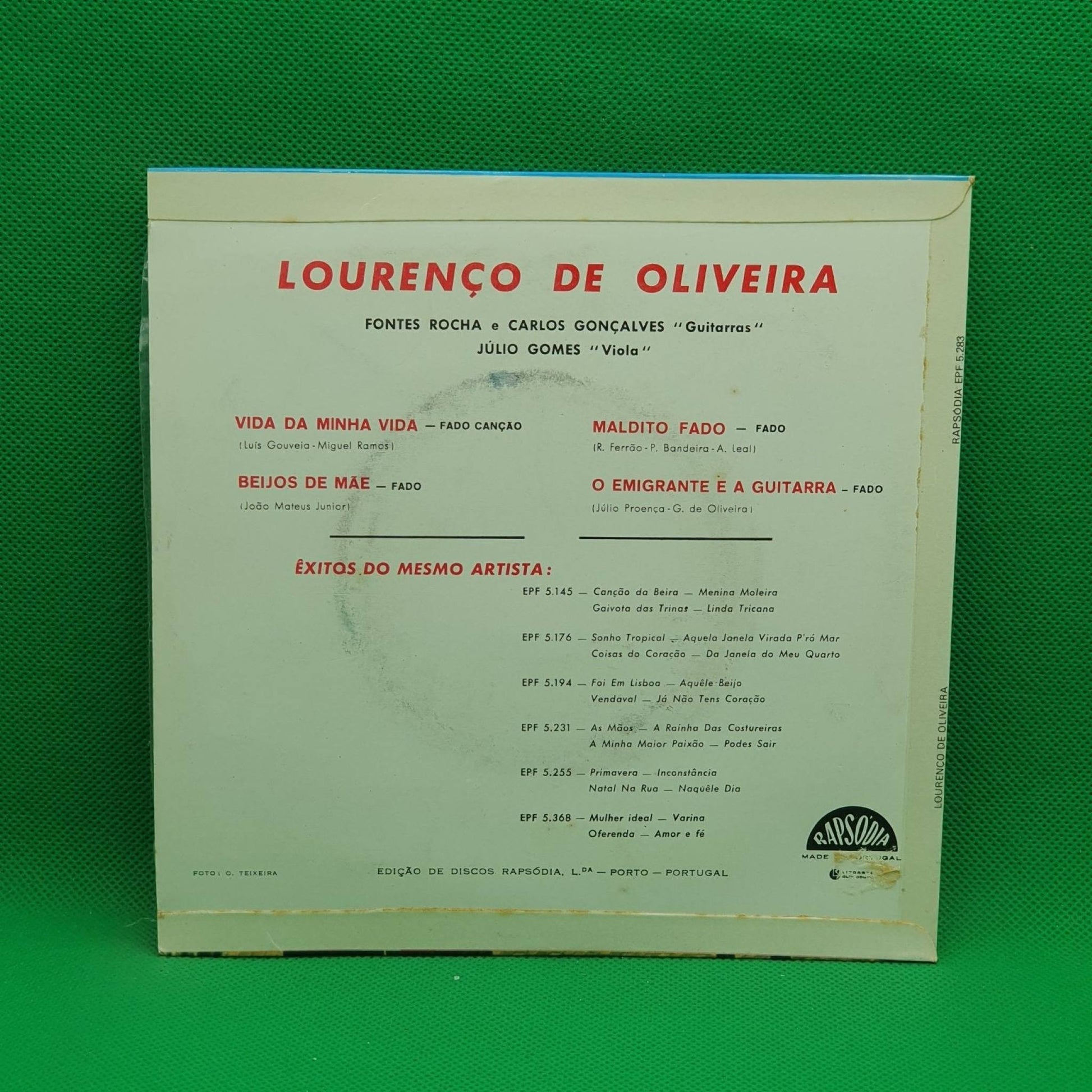 Lourenço De Oliveira ‎– Vida da Minha Vida - Vinyl Store Online