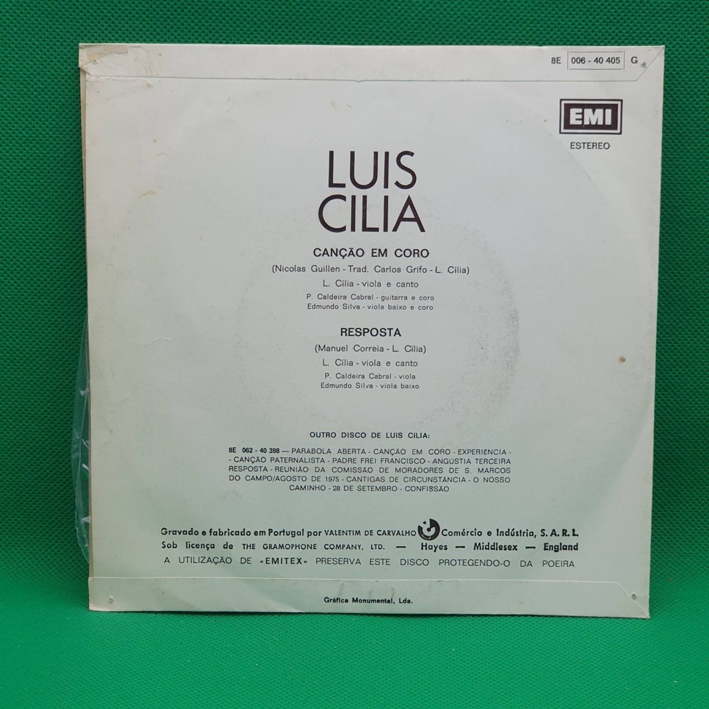 Luis Cilia ‎– Canção Em Coro - Vinyl Store Online