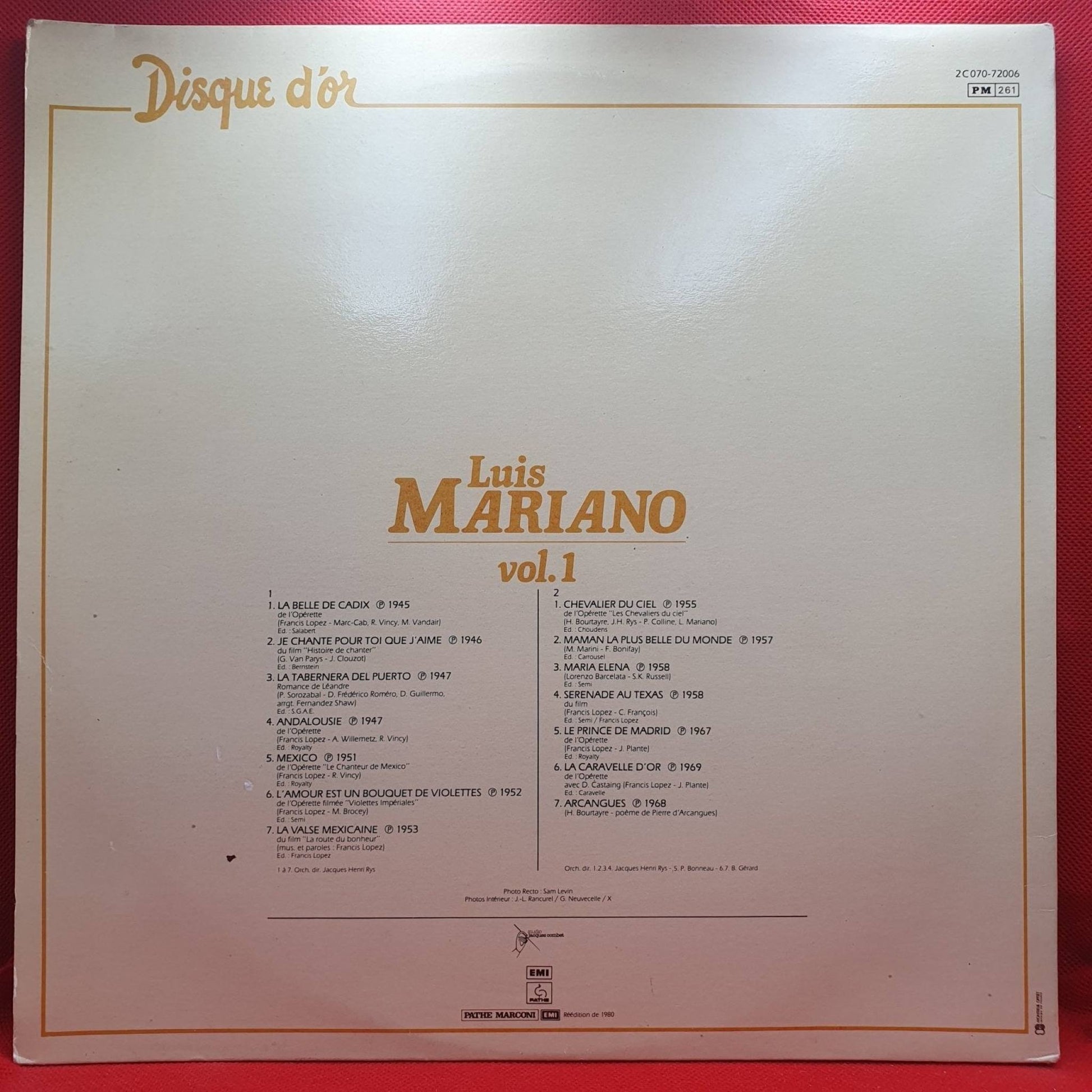 Luis Mariano ‎– Disque D'or Vol.1 - Vinyl Store Online
