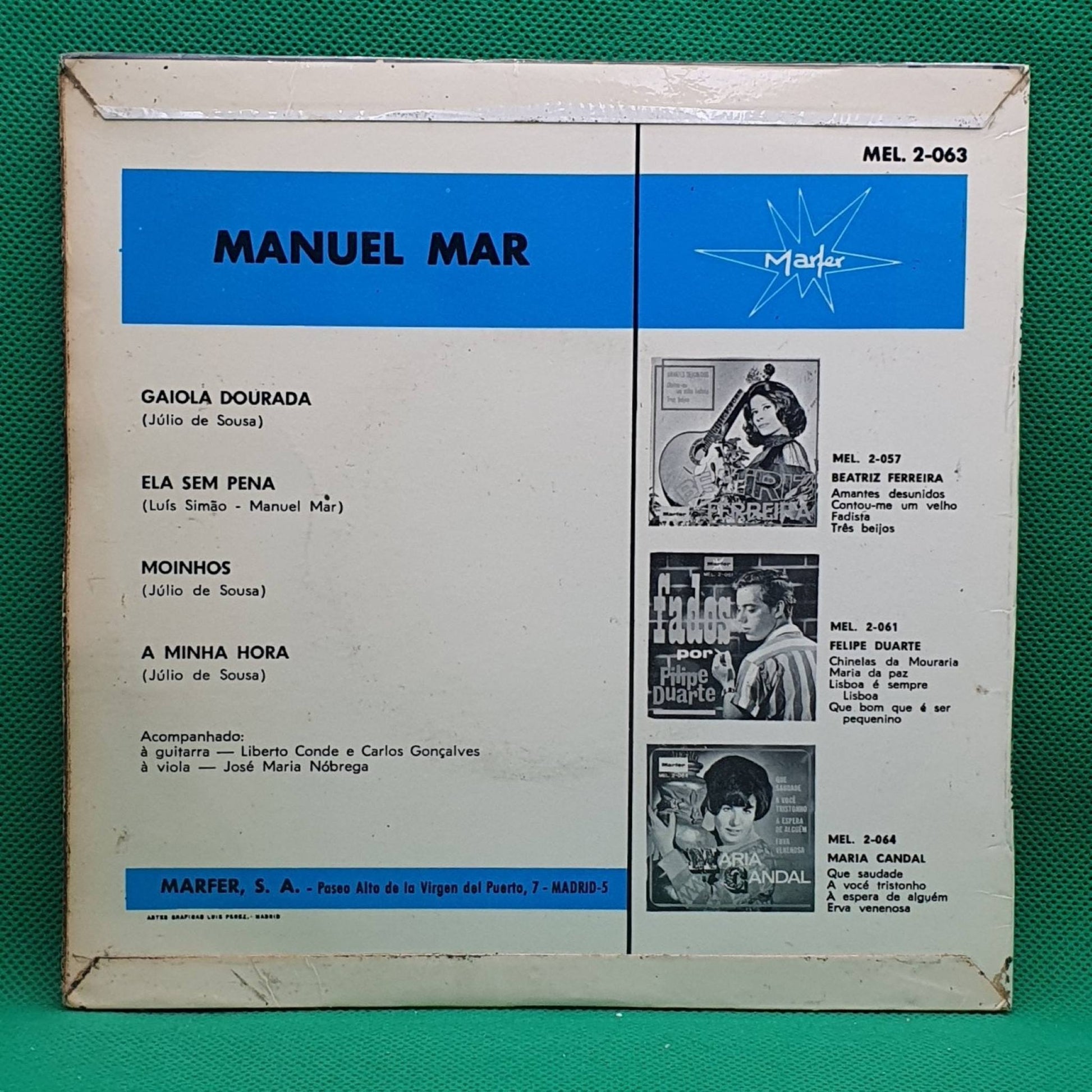 Manuel Mar ‎– Gaiola Dourada - Vinyl Store Online