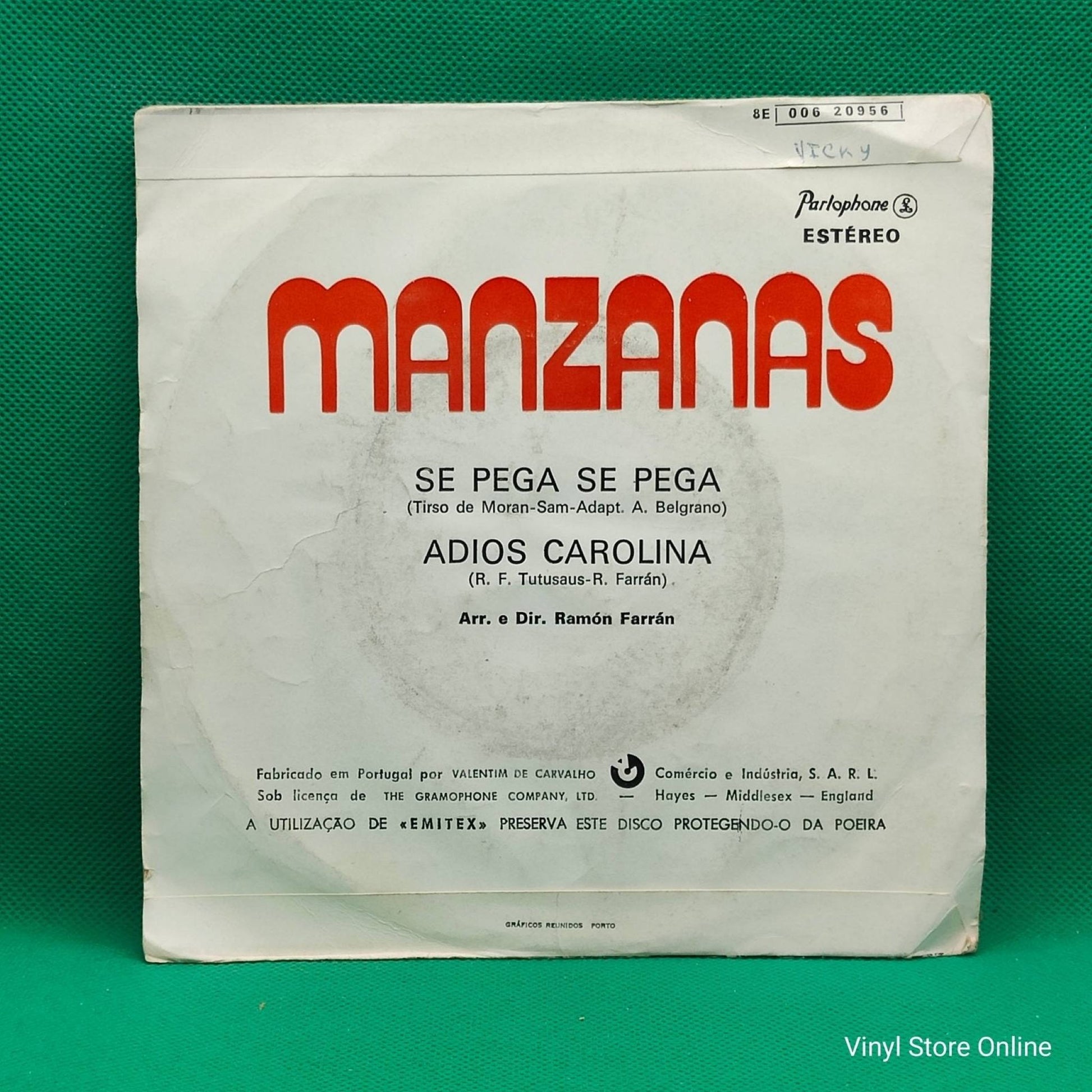 Manzanas ‎– Se Pega Se Pega / Adios Carolina - Vinyl Store Online