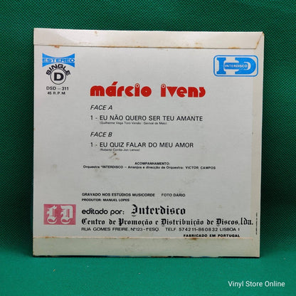 Márcio Ivens ‎– Eu Não Quero Ser Teu Amante - Vinyl Store Online