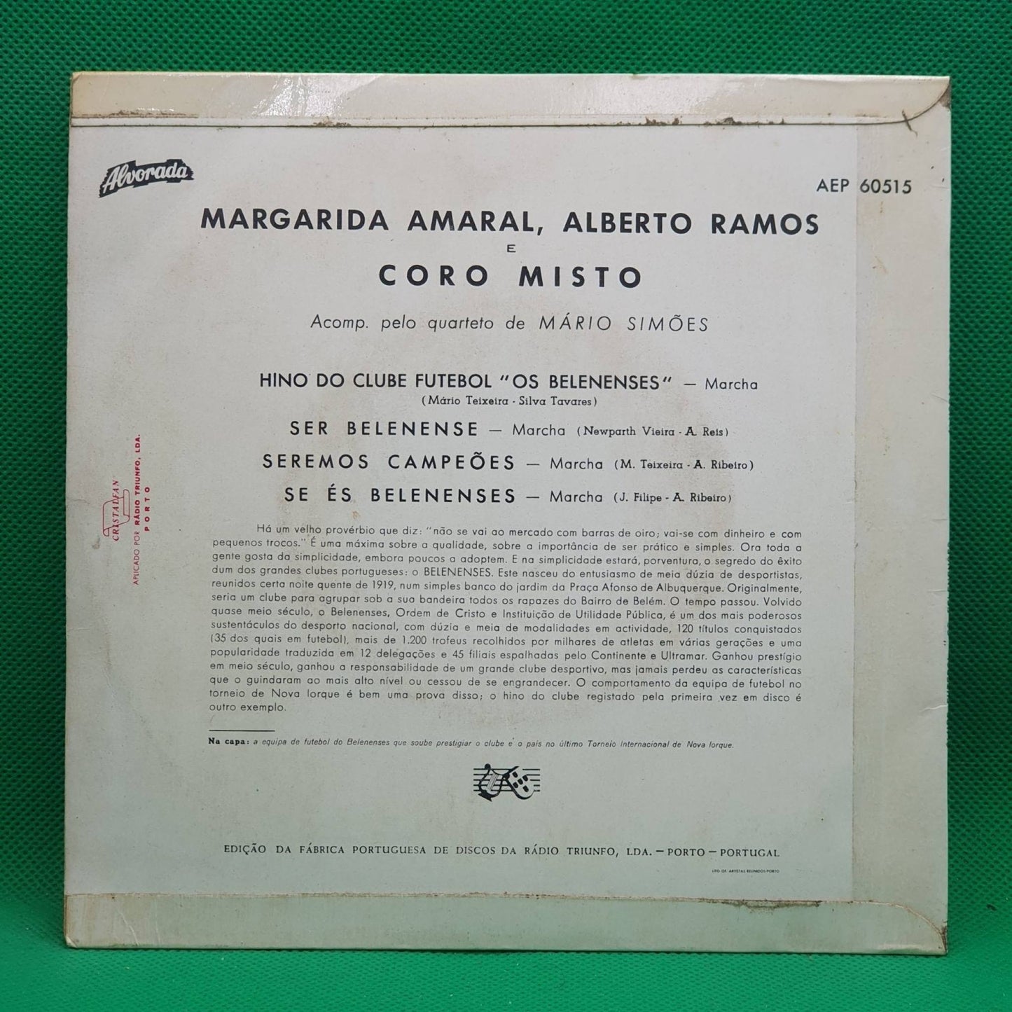 Margarida Amaral, Alberto Ramos ‎– Hino do Belenenses - Vinyl Store Online