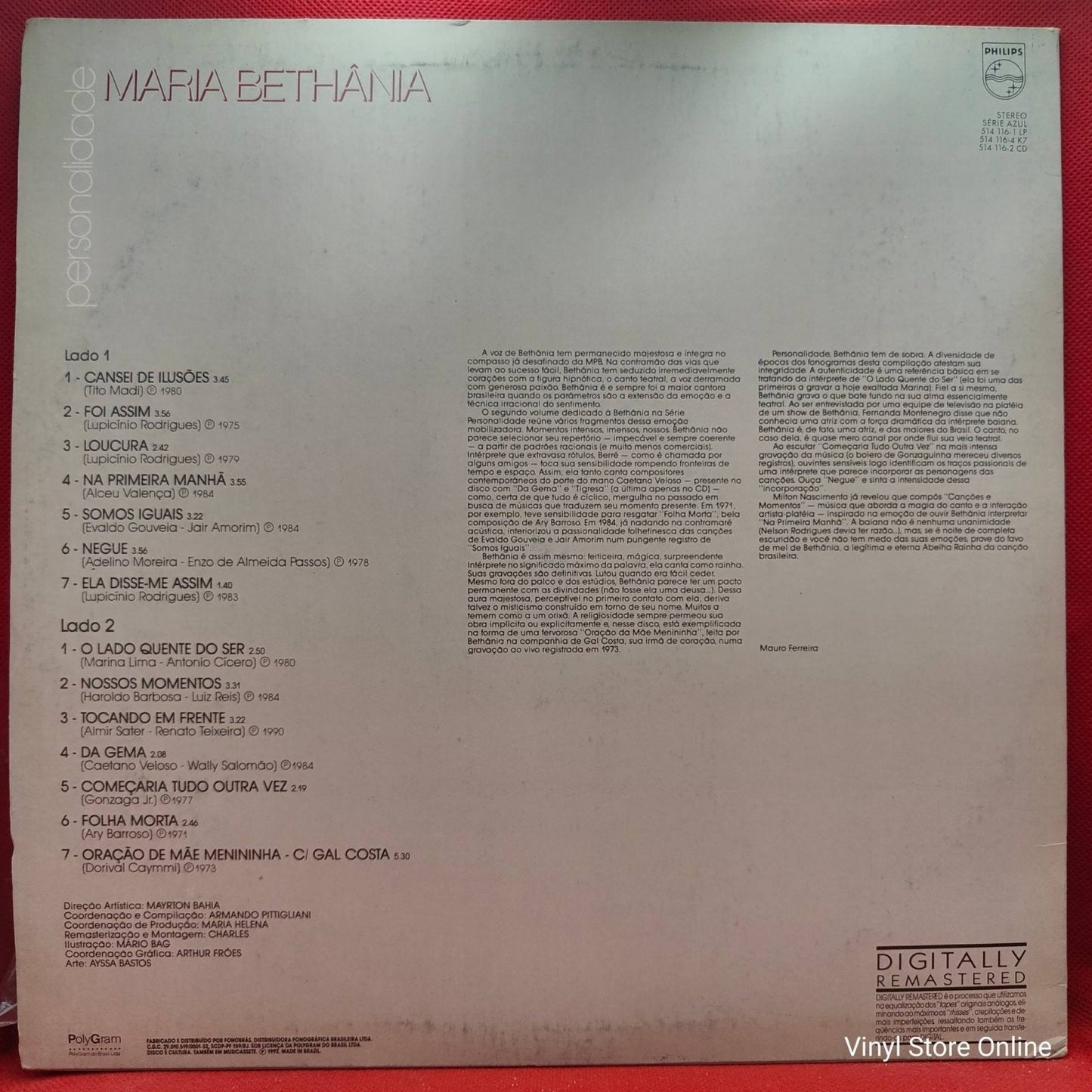 Maria Bethânia ‎– Personalidade 2 - Vinyl Store Online