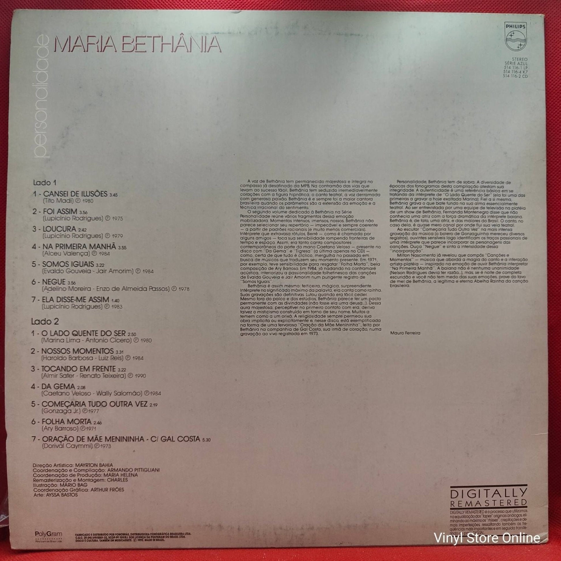 Maria Bethânia ‎– Personalidade 2 - Vinyl Store Online
