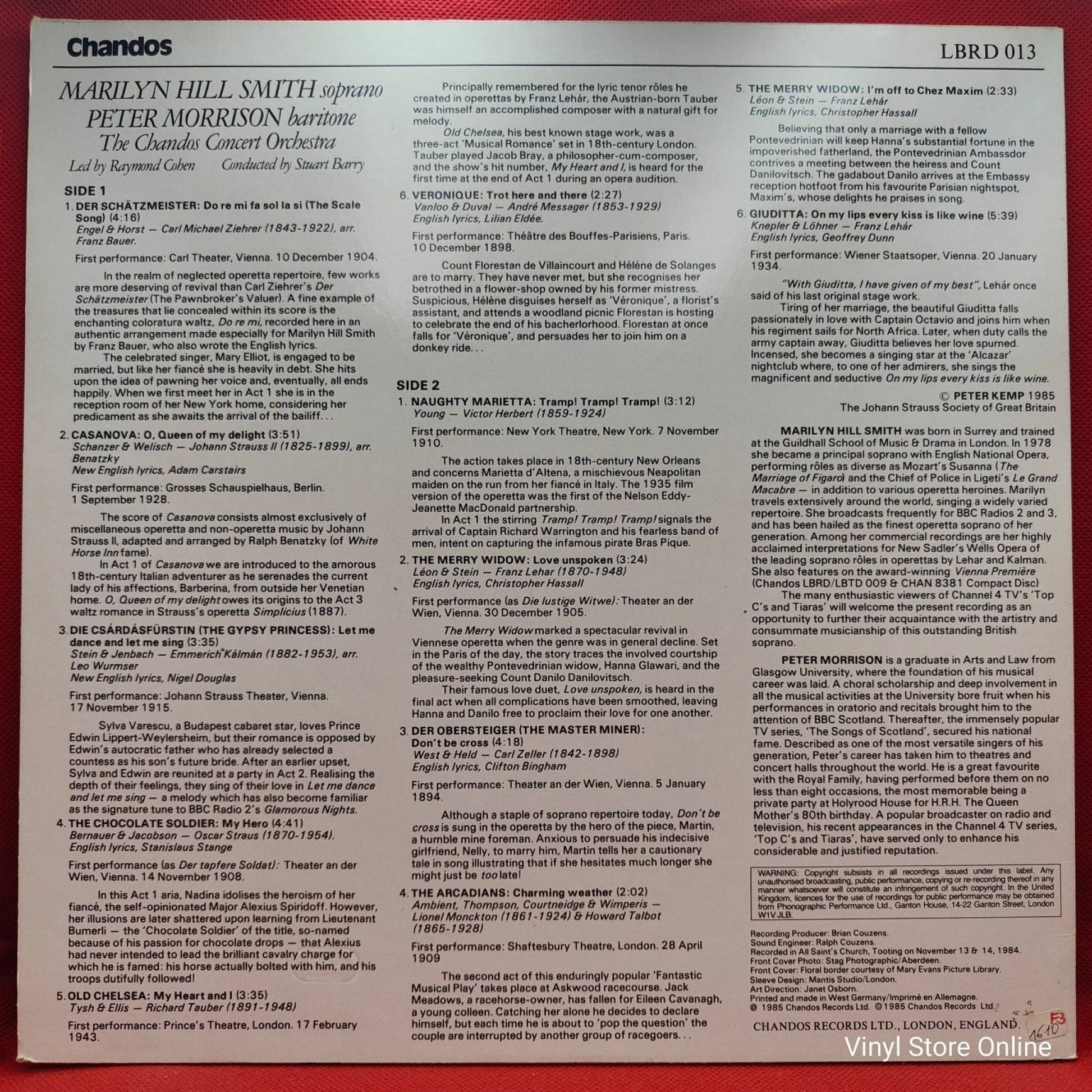 Marilyn Hill Smith & Peter Morrison ‎– Treasures Of Operetta - Vinyl Store Online