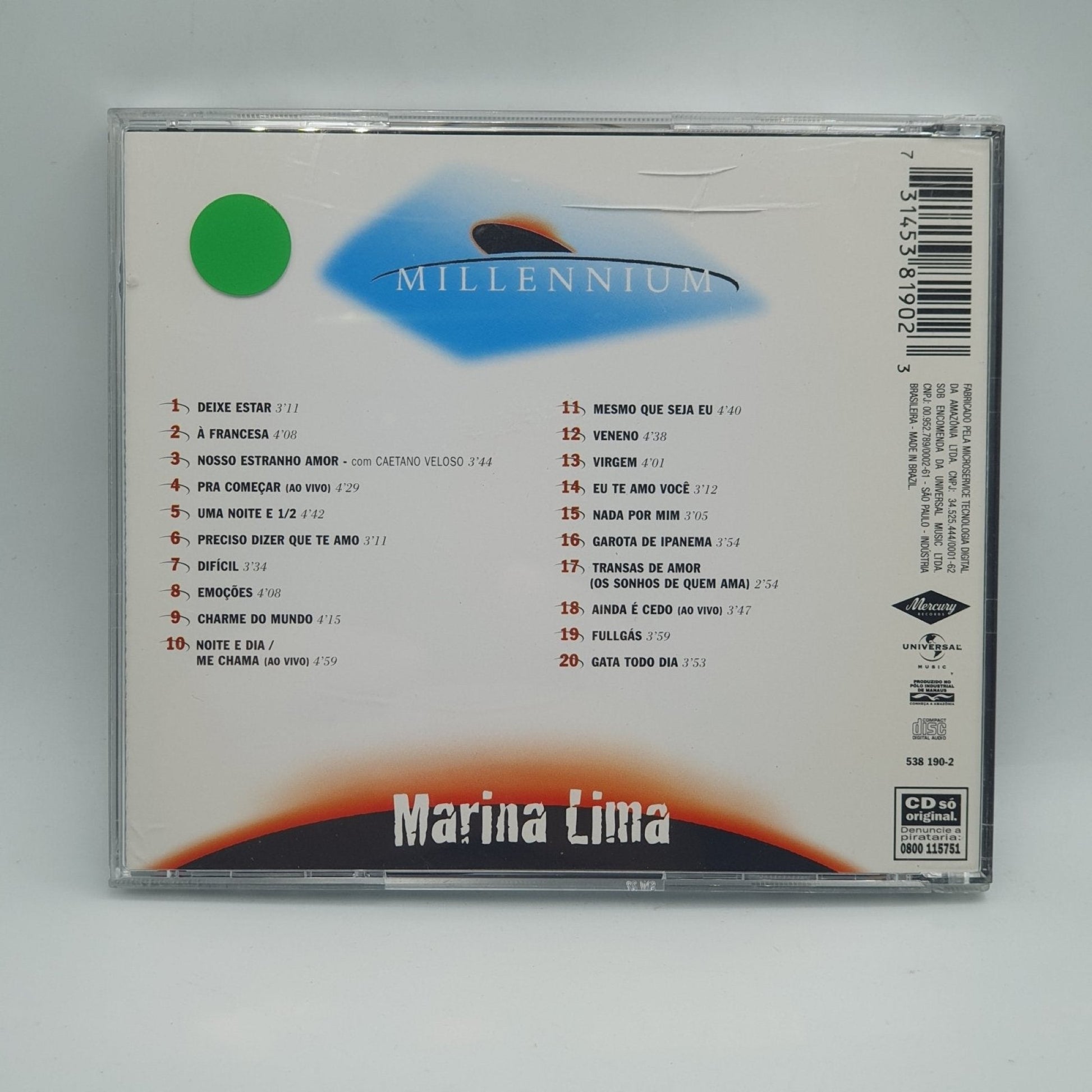 Marina Lima ‎– Millennium - 20 Músicas Do Século XX - Vinyl Store Online