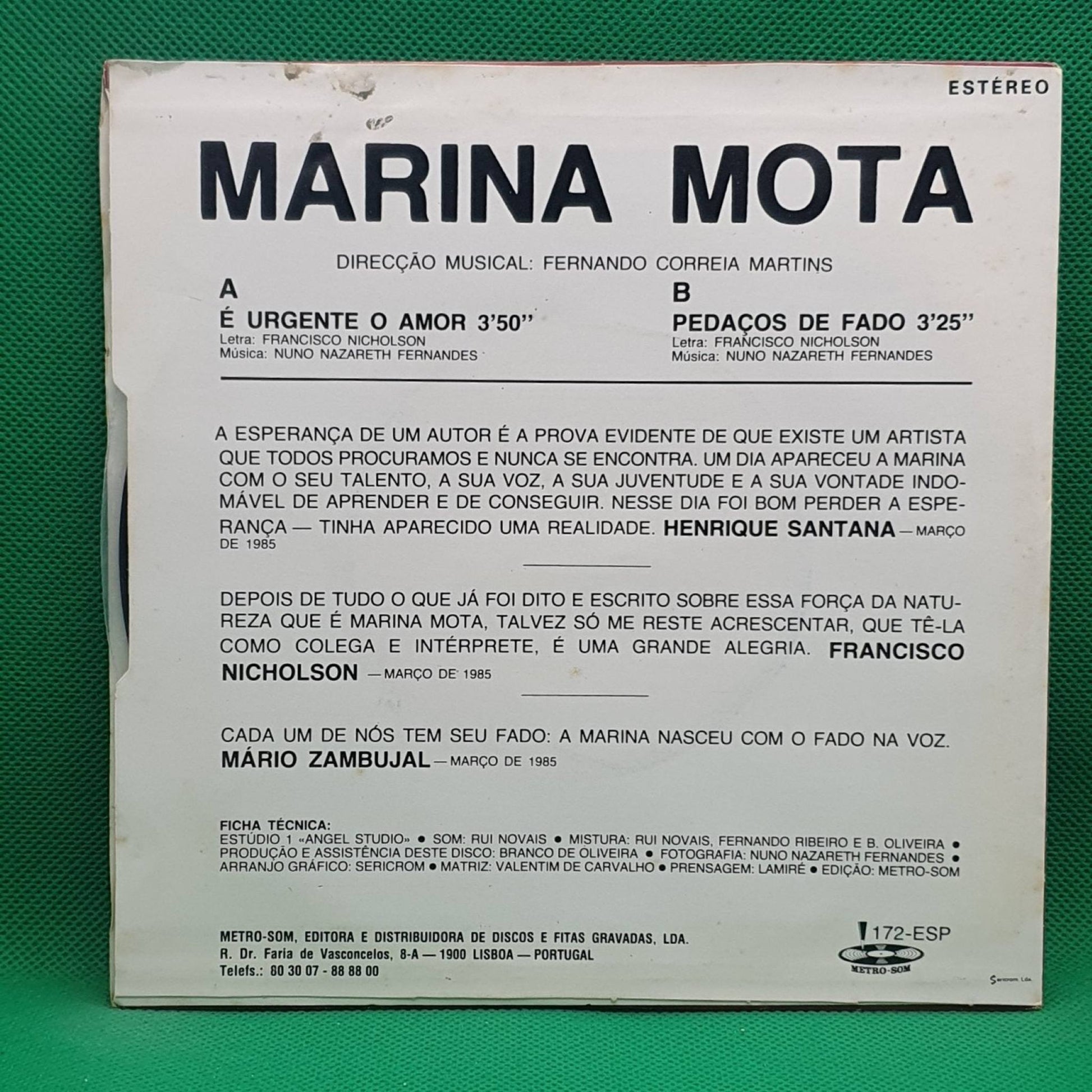 Marina Mota ‎– Não Batam Mais No Zezinho - Vinyl Store Online