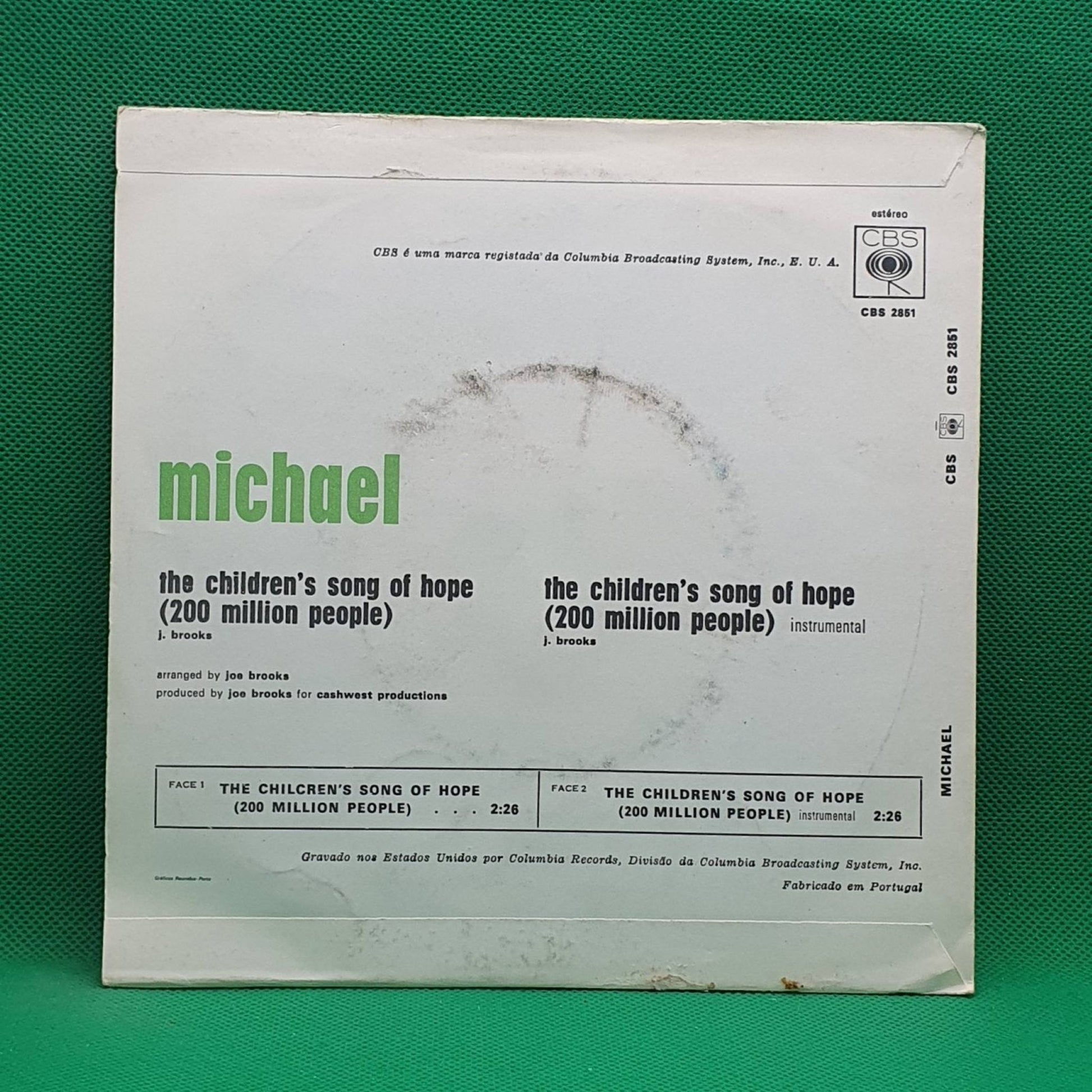 Michael ‎– A Canção De Esperança Das Crianças - Vinyl Store Online