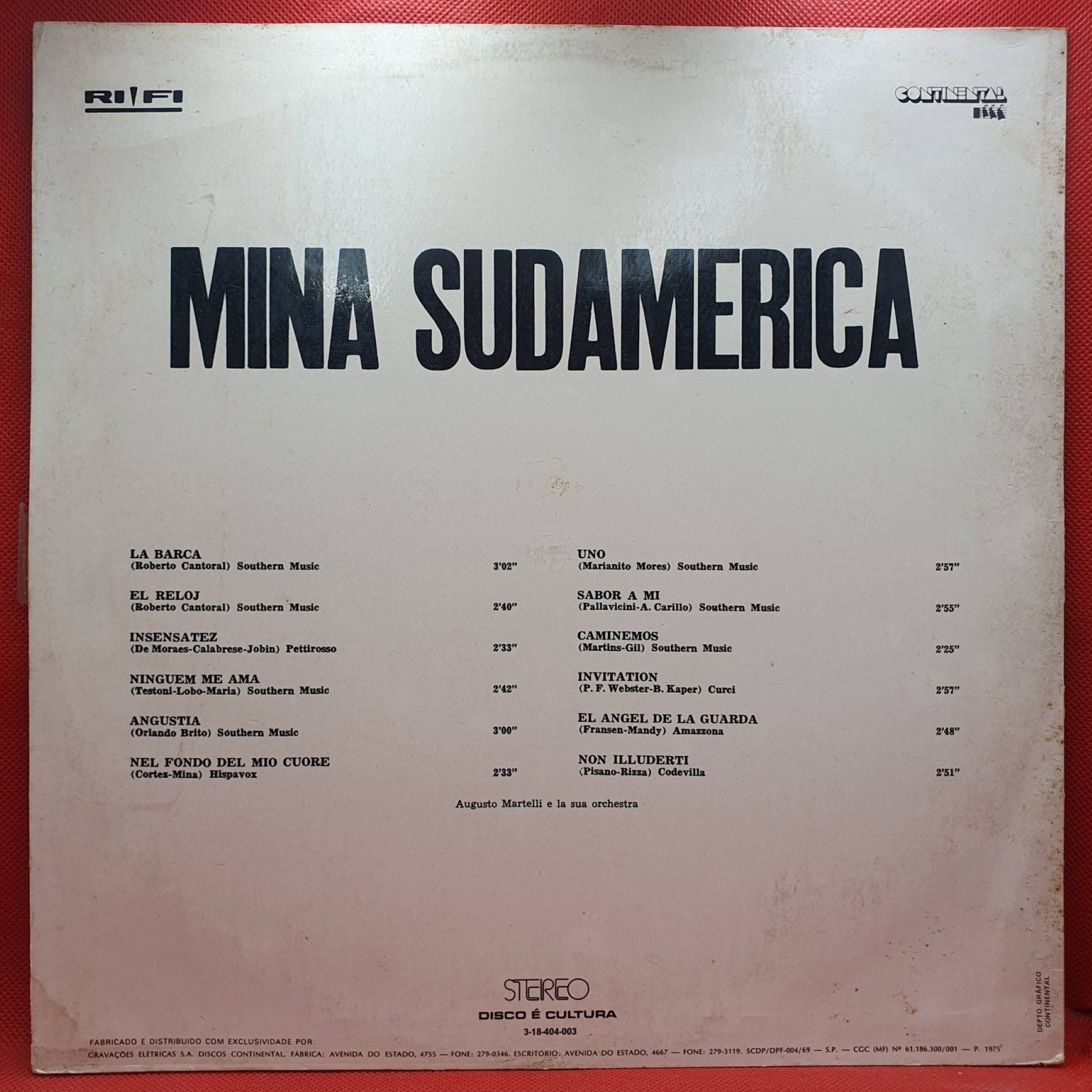 Mina ‎– Sudamerica - Vinyl Store Online