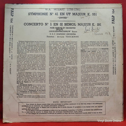 Mozart, Arturo Toscanini - Symphonie Jupiter, Concerto Nº1 pour Basson - Vinyl Store Online