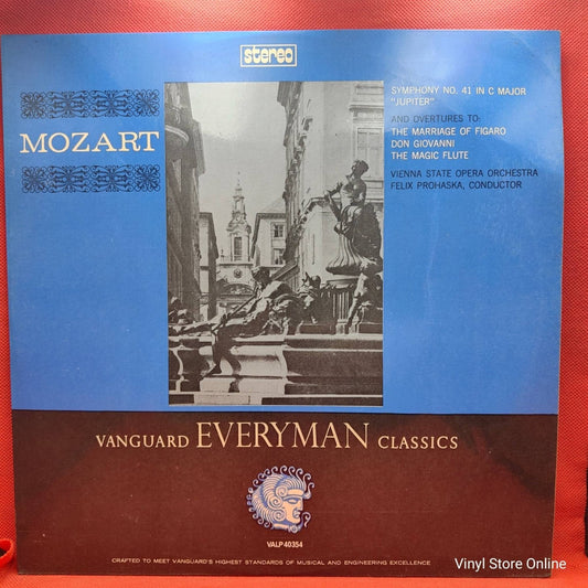 Mozart*, Felix Prohaska, Vienna State Opera Orchestra* ‎– Symphony No. 41 In C Major "Jupiter" And Overtures To The Marriage Of Figaro, Don Giovanni, The Magic Flute - Vinyl Store Online