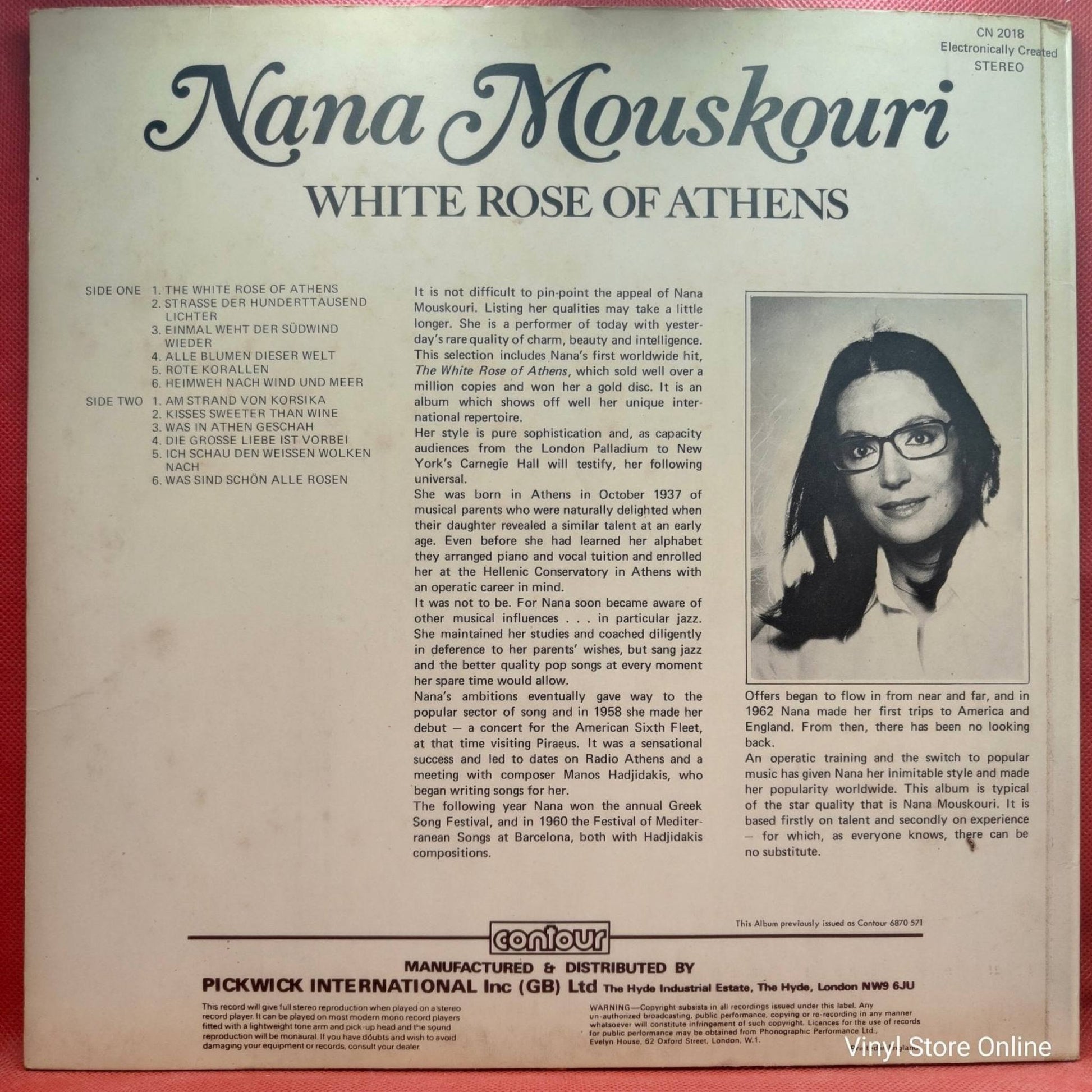 Nana Mouskouri ‎– White Rose Of Athens - Vinyl Store Online