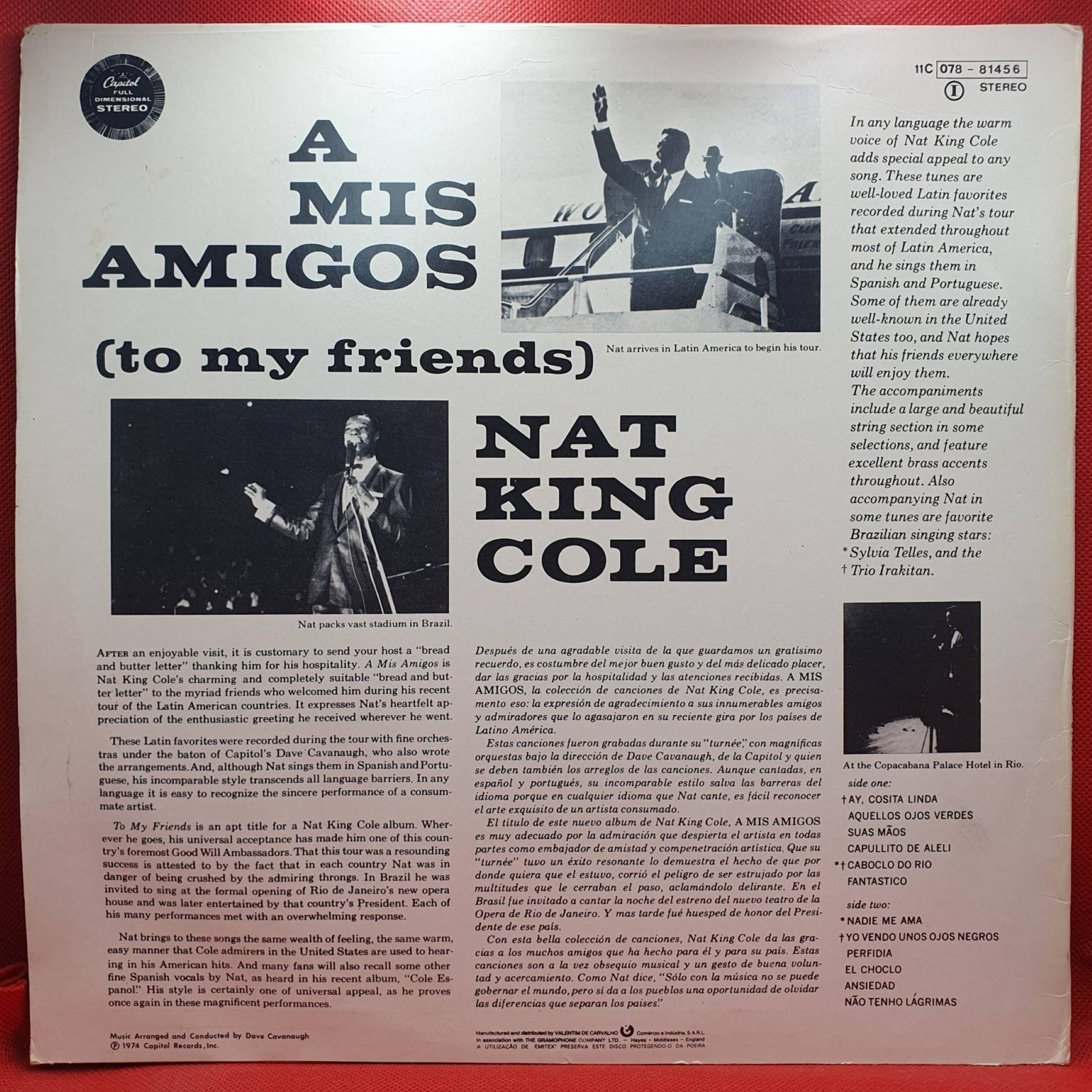 Nat King Cole ‎– A Mis Amigos - Vinyl Store Online