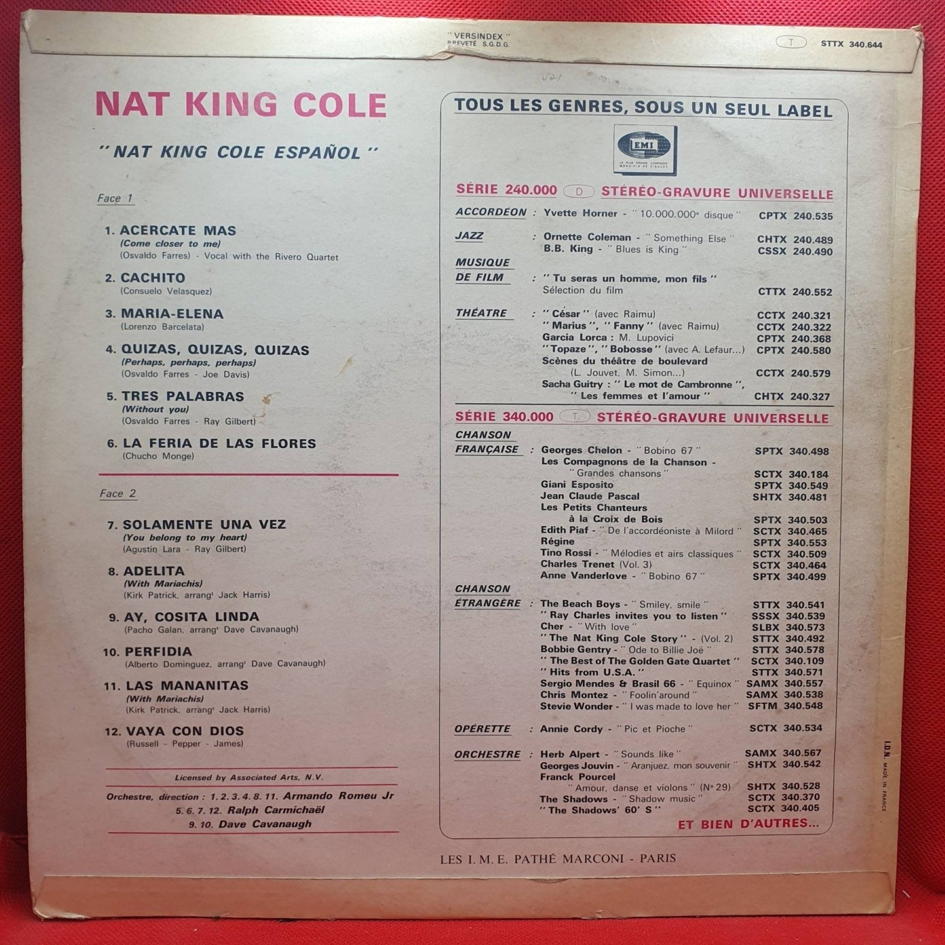 Nat King Cole ‎– Nat King Cole Español - Vinyl Store Online