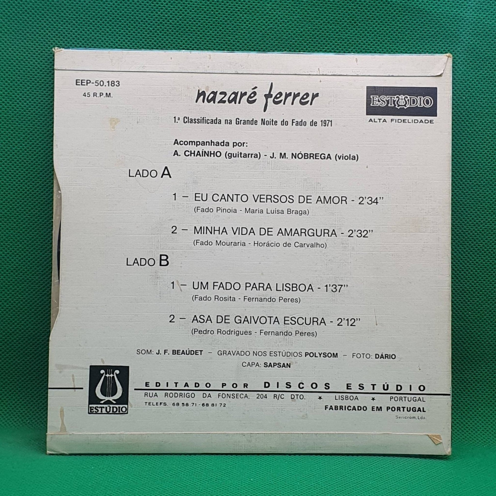 Nazaré Ferrer ‎– Eu Canto Versos De Amor - Vinyl Store Online