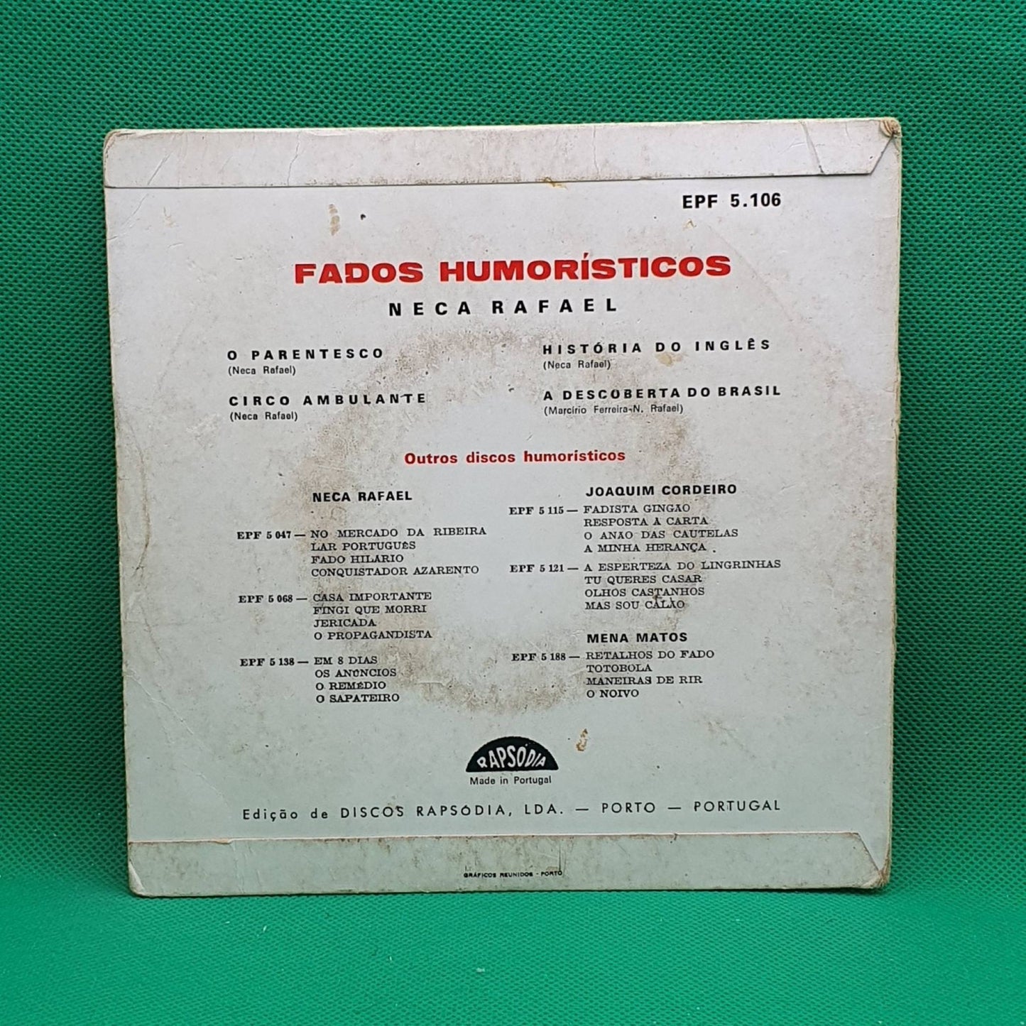 Neca Rafael ‎– Fados Humorísticos - Vinyl Store Online
