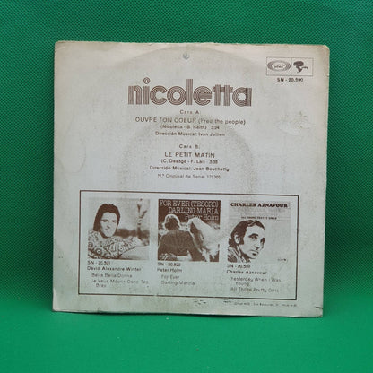 Nicoletta ‎– Ouvre Ton Cœur / Le Petit Matin - Vinyl Store Online