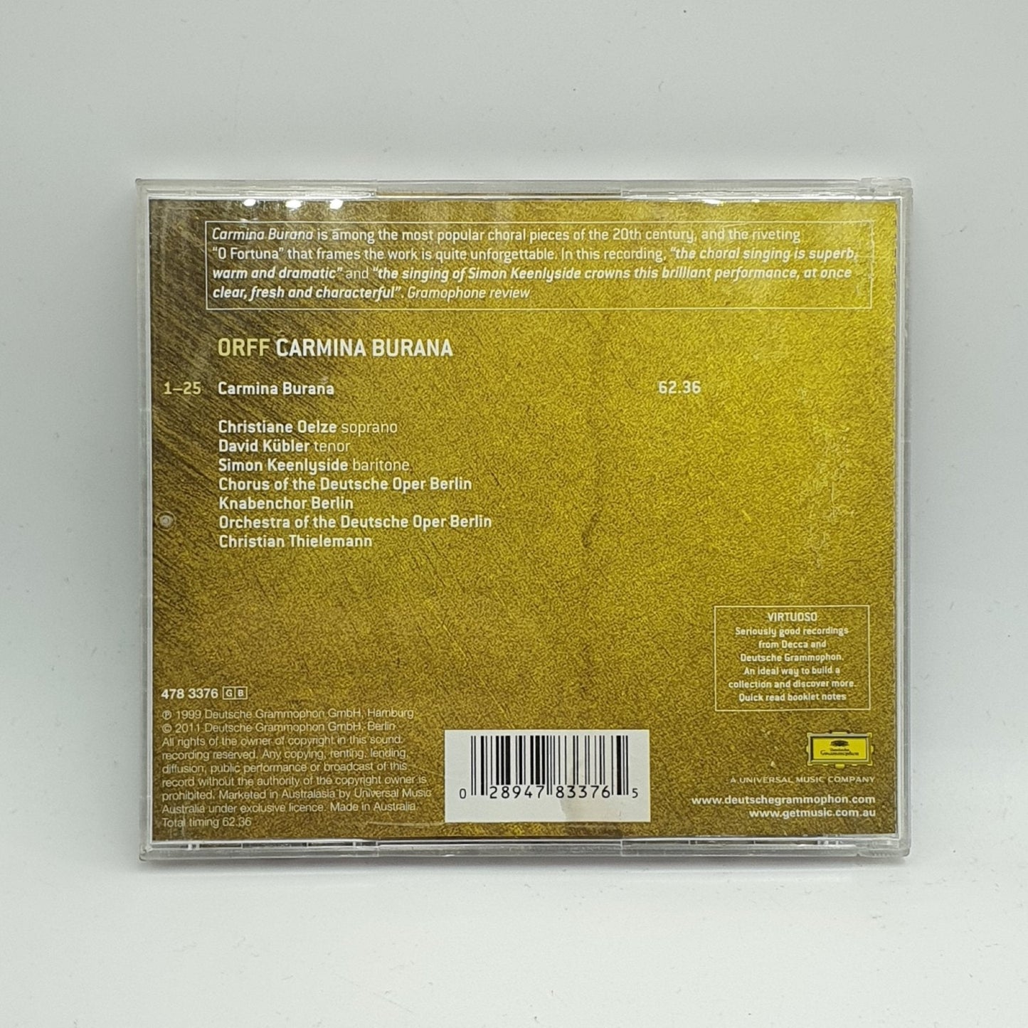 Orff, Chor der Deutschen Oper Berlin Und Orchester ‎– Carmina Burana - Vinyl Store Online