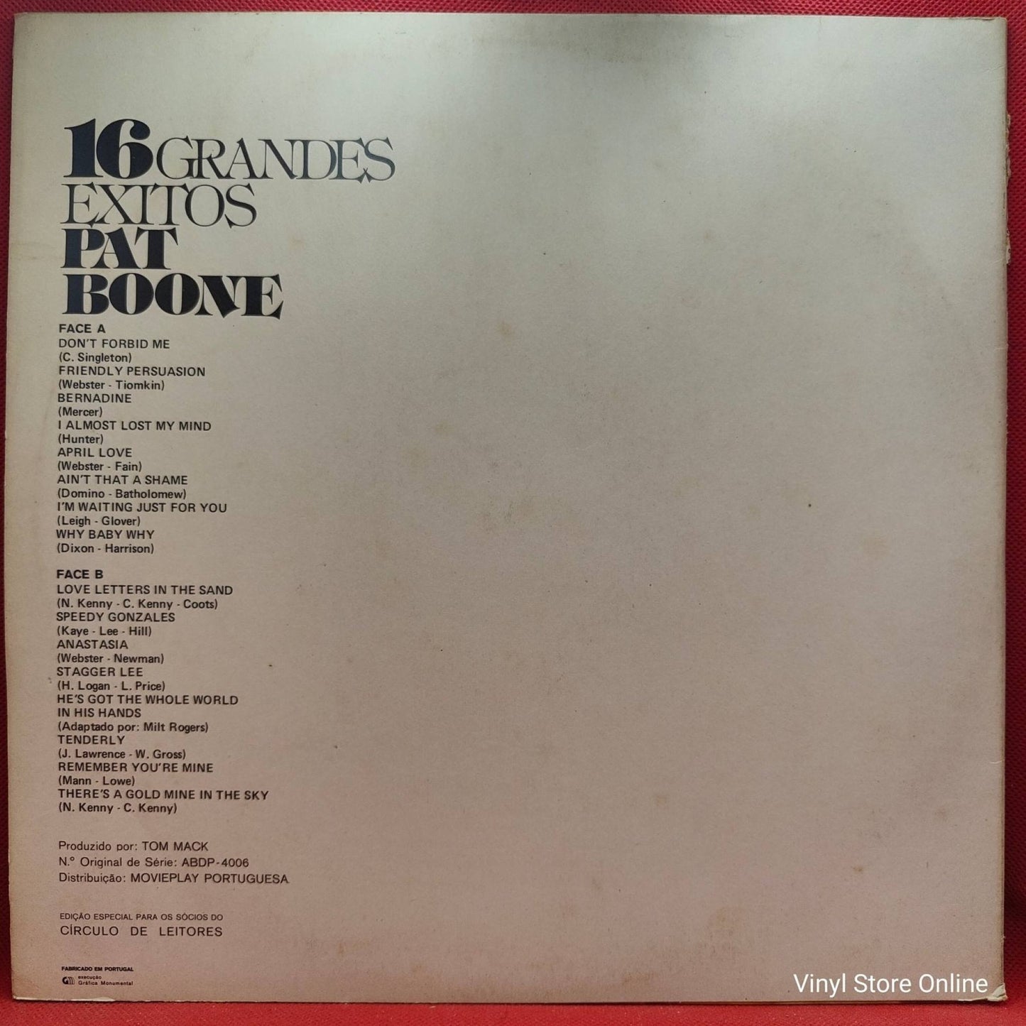 Pat Boone ‎– 16 Grandes Exitos - Vinyl Store Online
