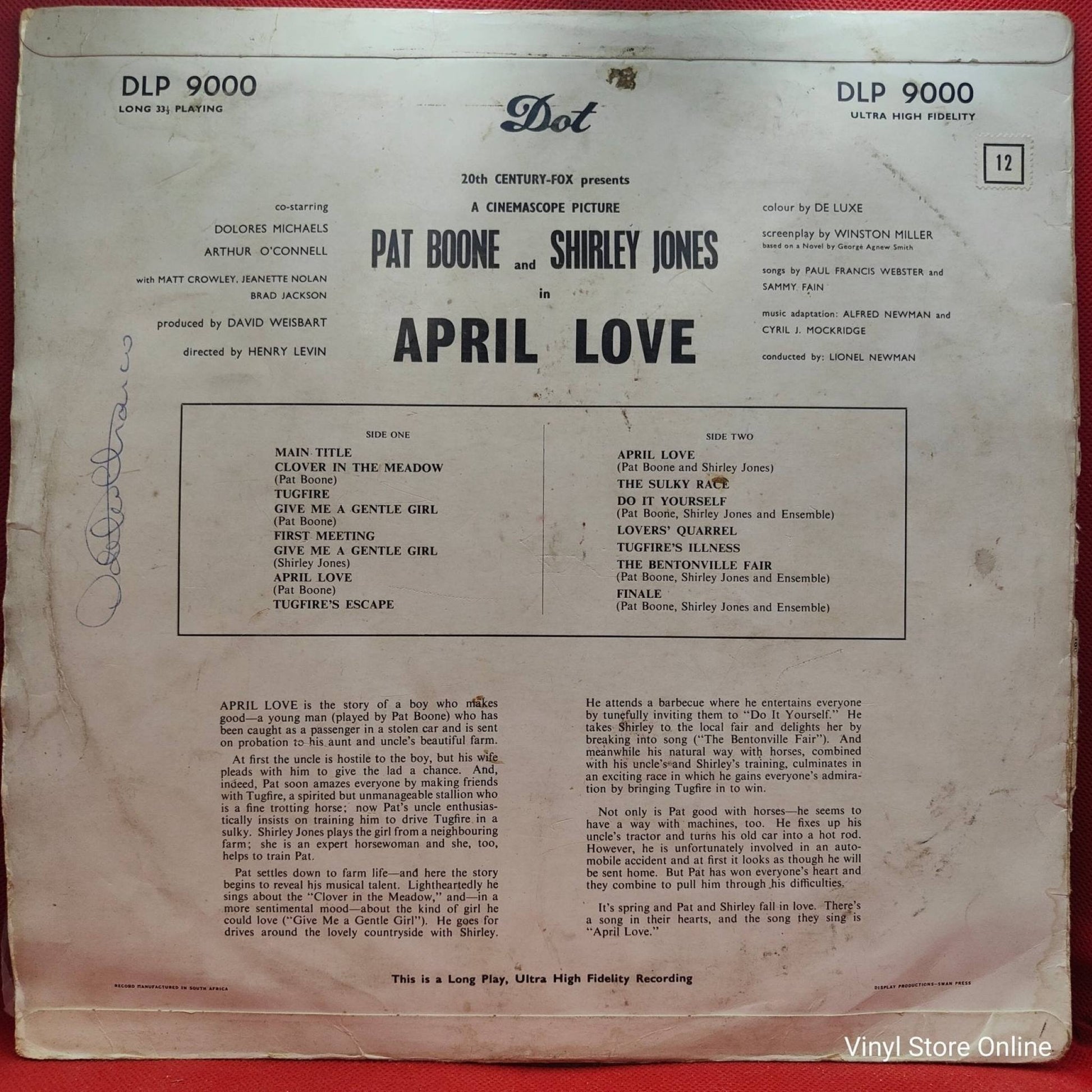 Pat Boone, Lionel Newman, Shirley Jones – April Love - Vinyl Store Online
