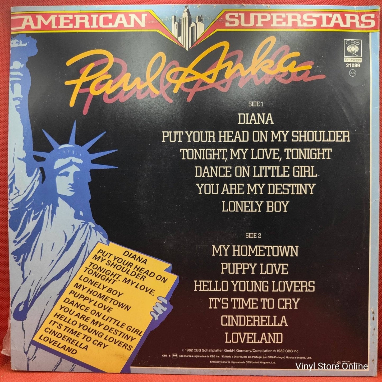 Paul Anka ‎– American Superstars - Vinyl Store Online